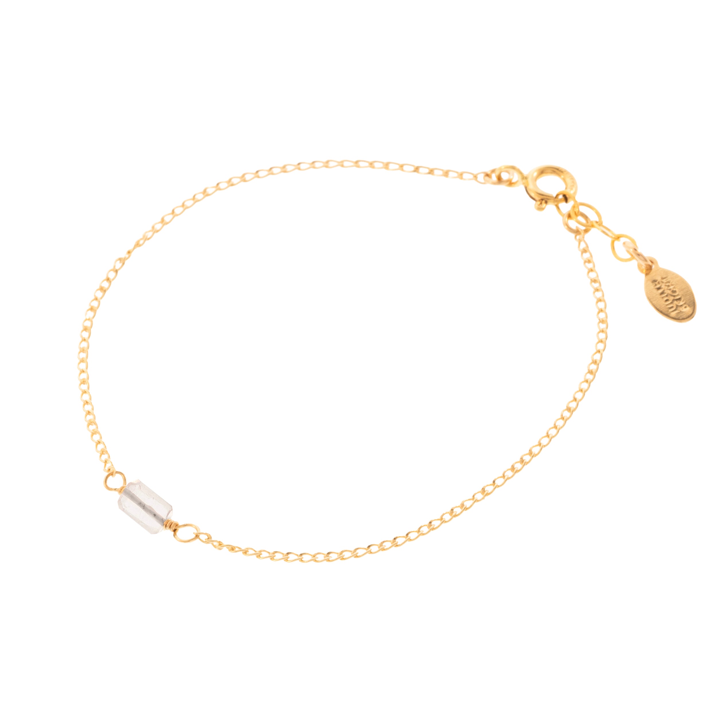 Mini Rock Bracelet — Rose Quartz — 14K Gold-Filled