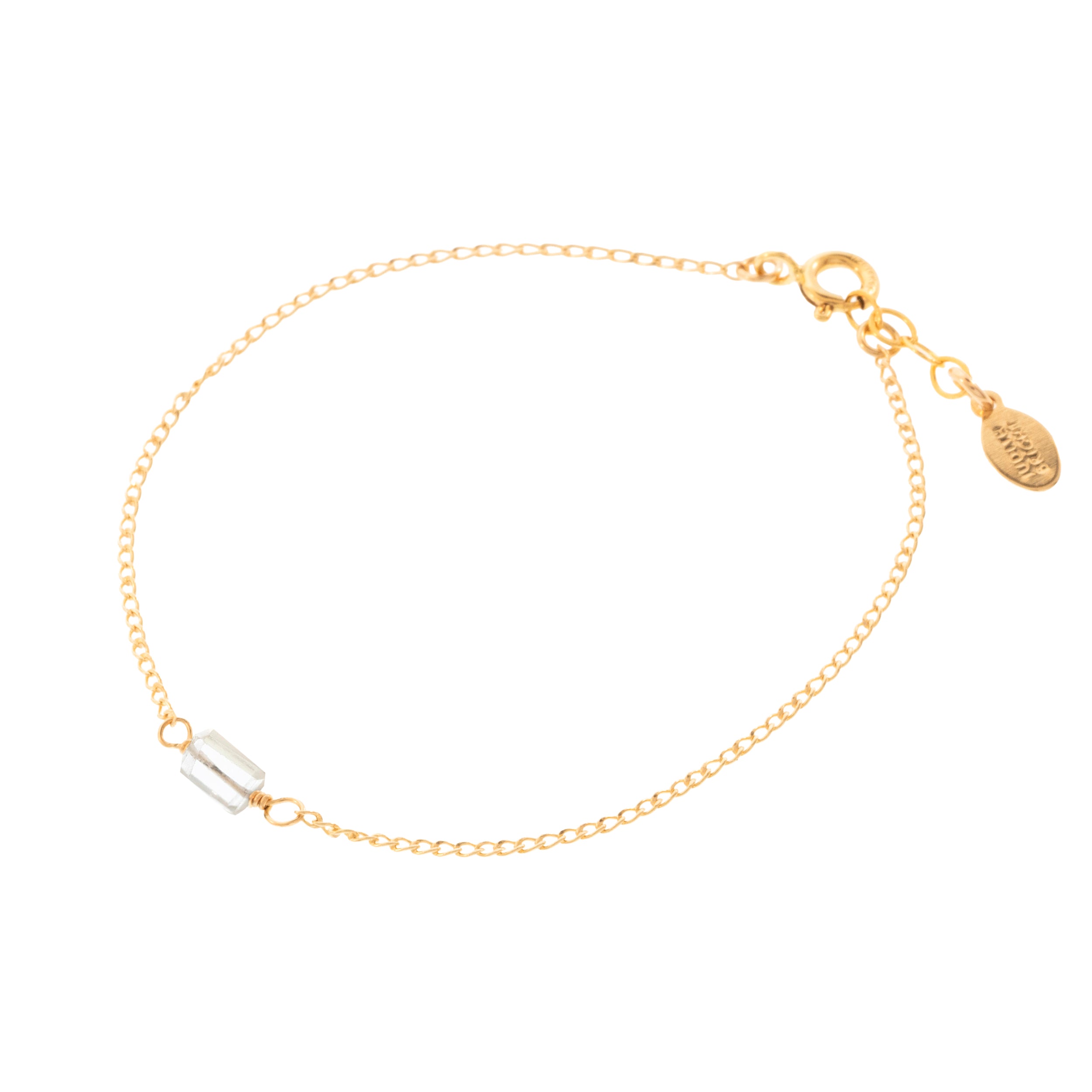 Mini Rock Bracelet — White Topaz — 14K Gold-Filled