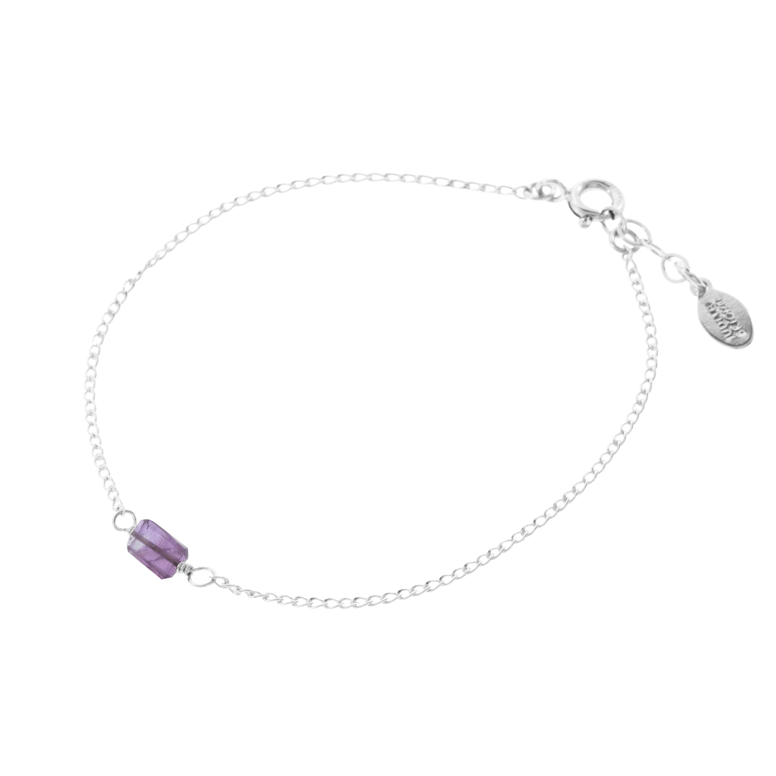 Mini Rock Bracelet — Amethyst — Sterling Silver