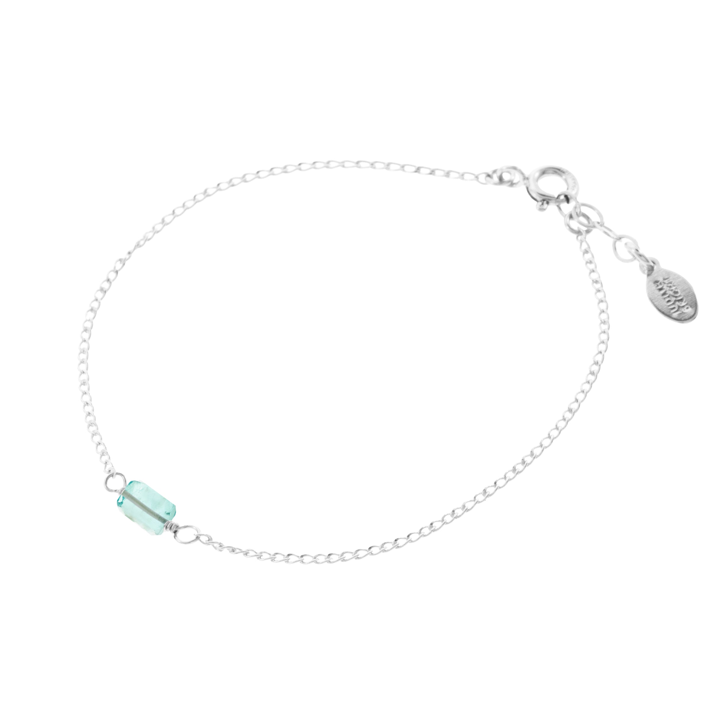 Mini Rock Bracelet — Apatite — Sterling Silver