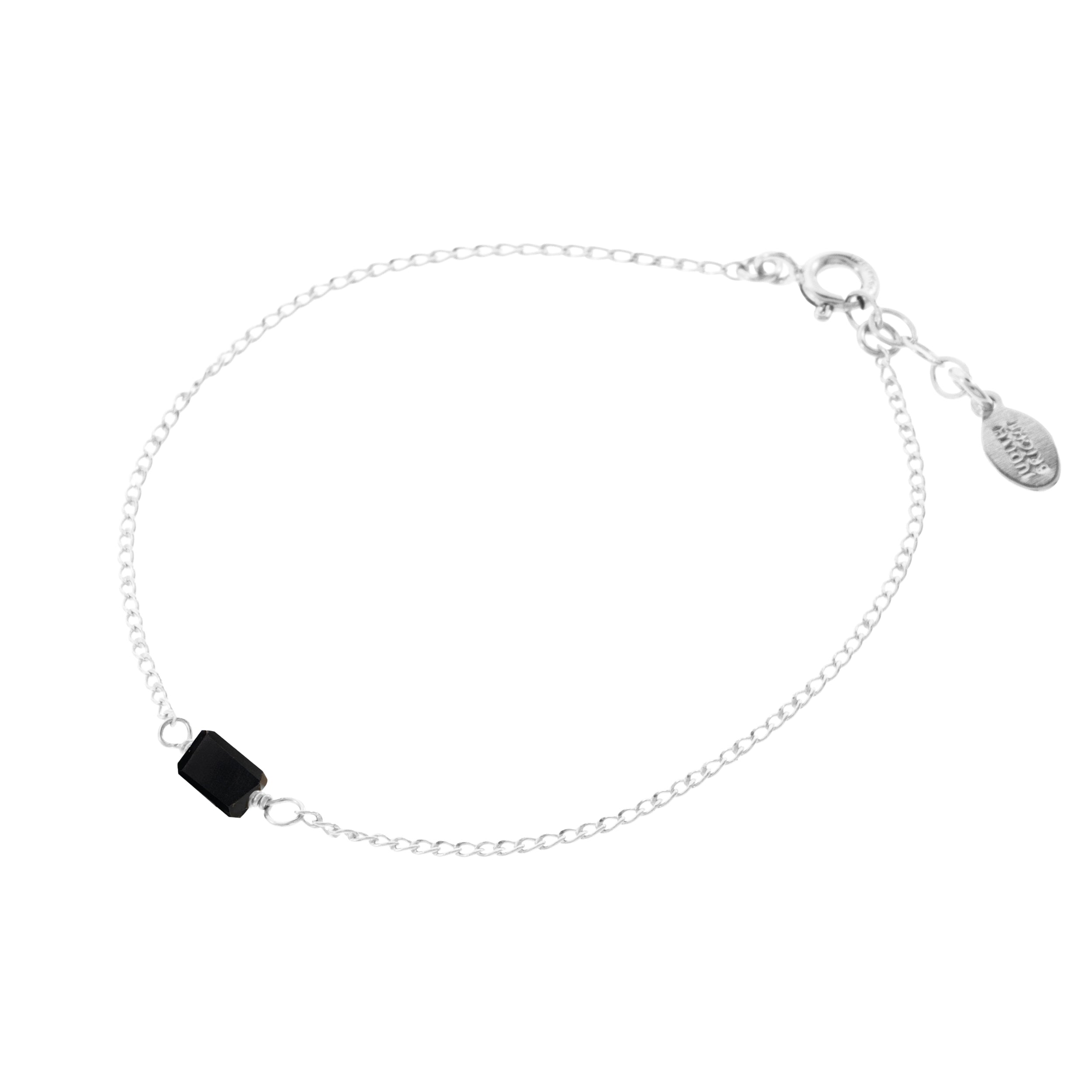 Mini Rock Bracelet — Black Spinel — Sterling Silver