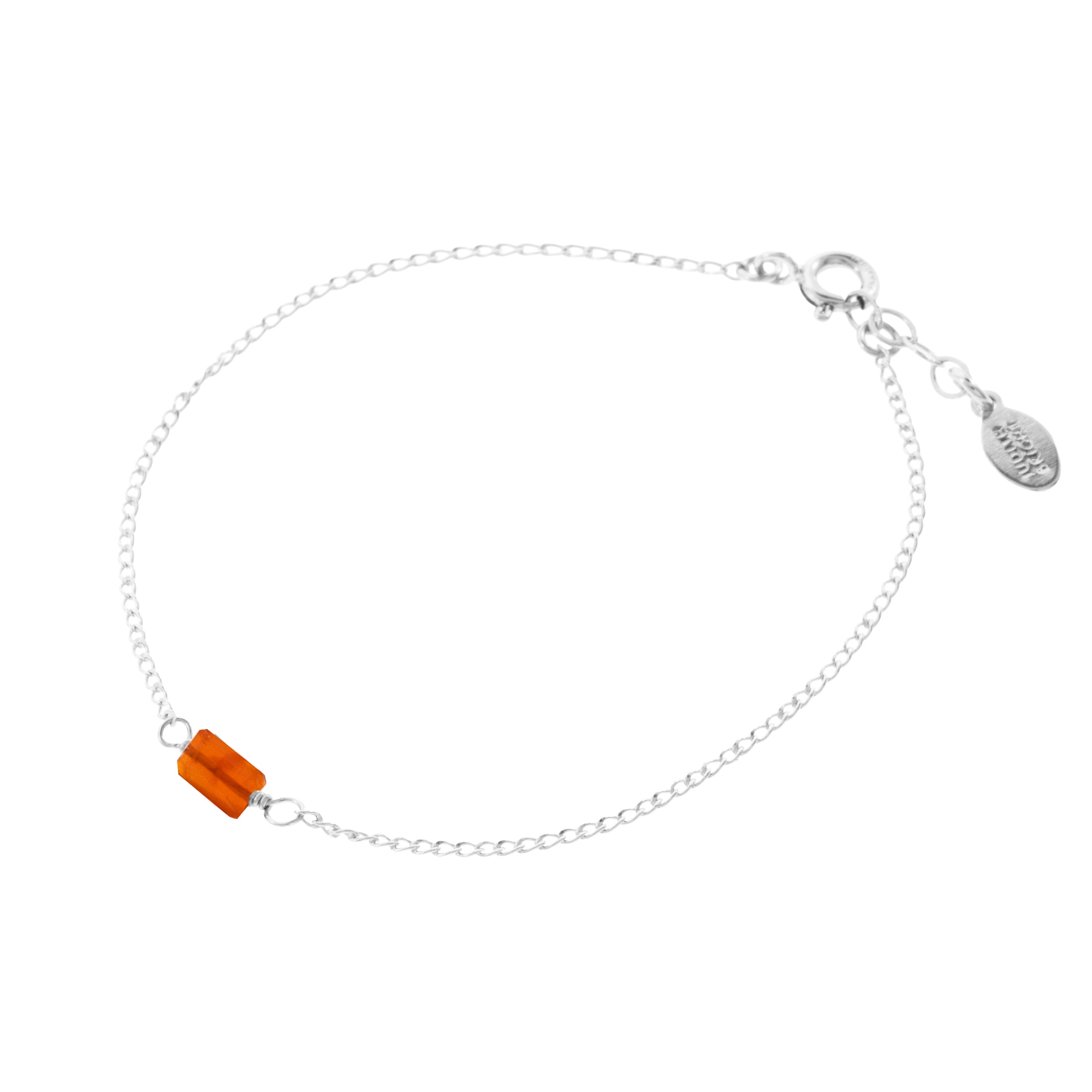 Mini Rock Bracelet — Carnelian — Sterling Silver