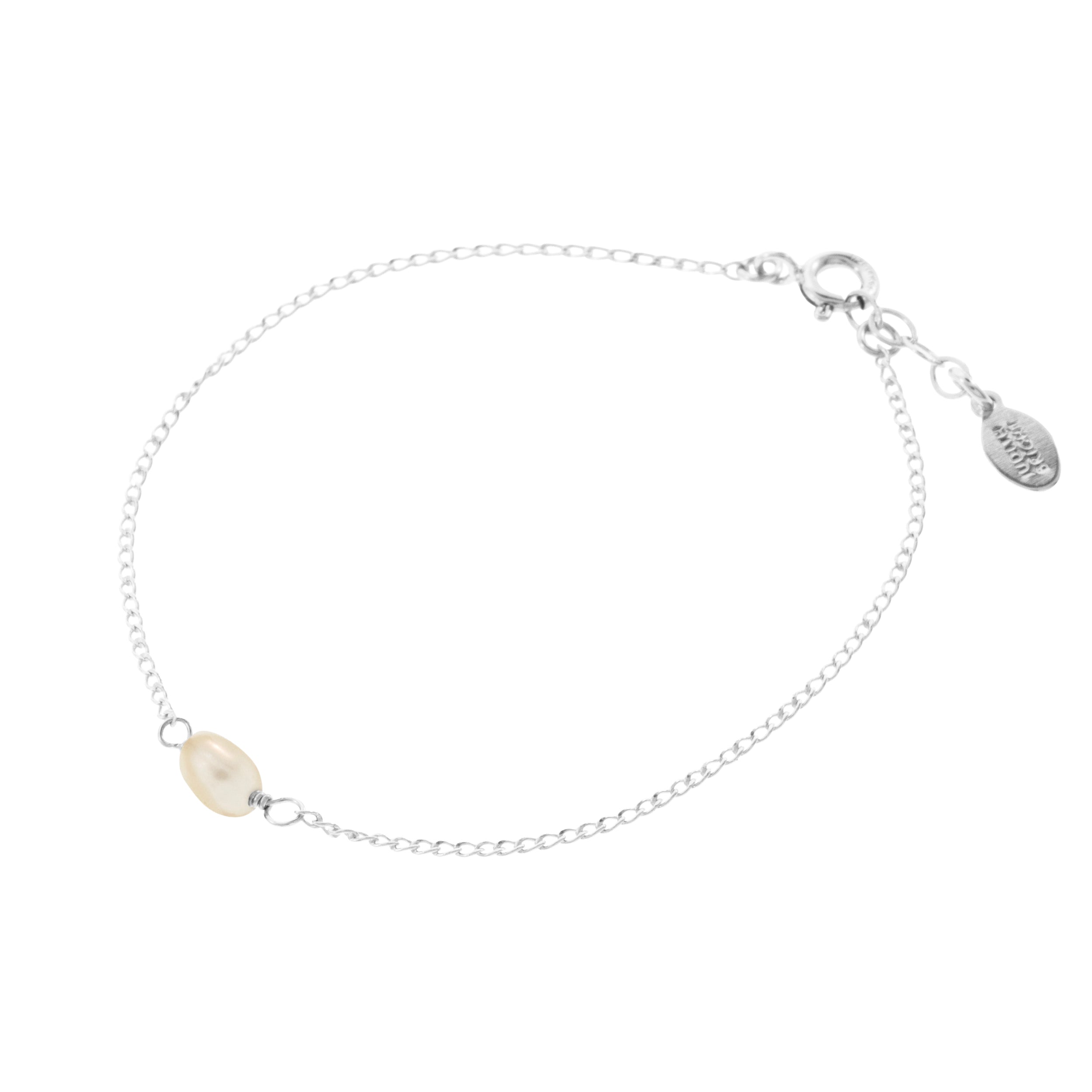 Mini Rock Bracelet — Champagne Pearl — Sterling Silver