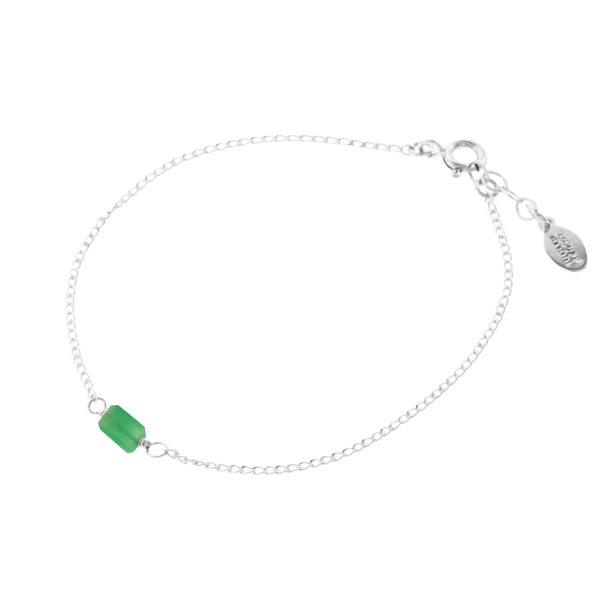 Mini Rock Bracelet — Chrysoprase — Sterling Silver