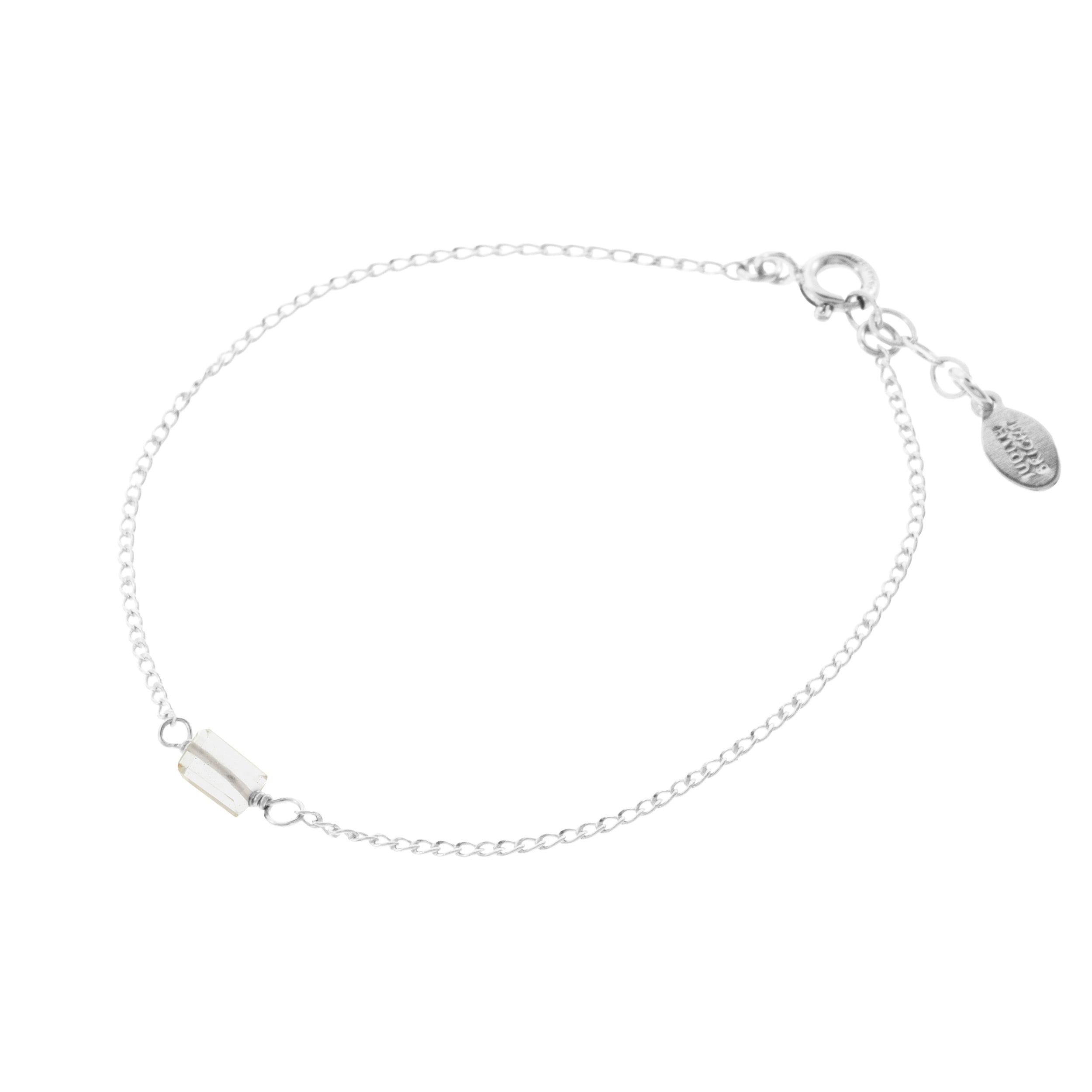 Mini Rock Bracelet — Green Amethyst — Sterling Silver