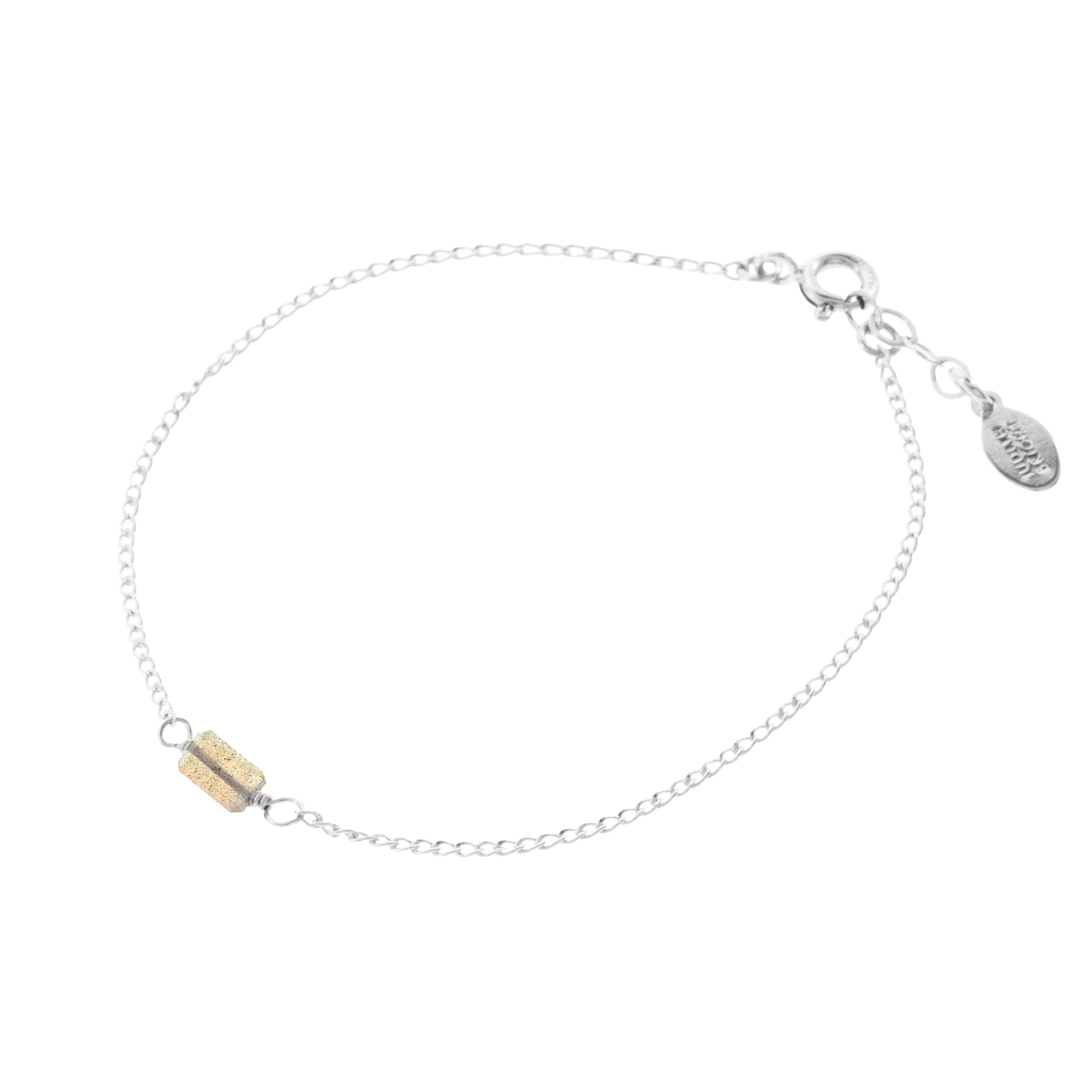 Mini Rock Bracelet — Labradorite — Sterling Silver