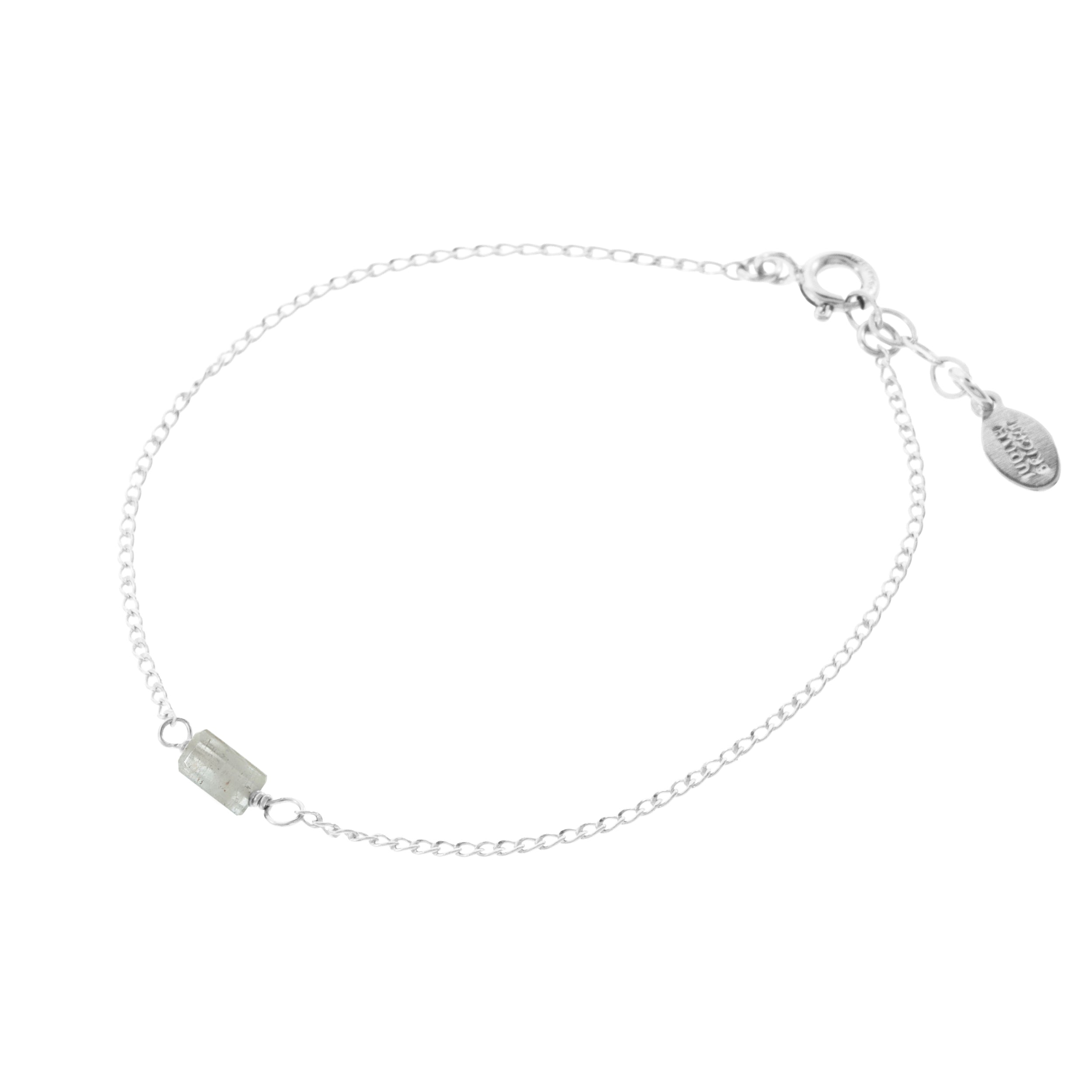 Mini Rock Bracelet — Moss Aquamarine — Sterling Silver