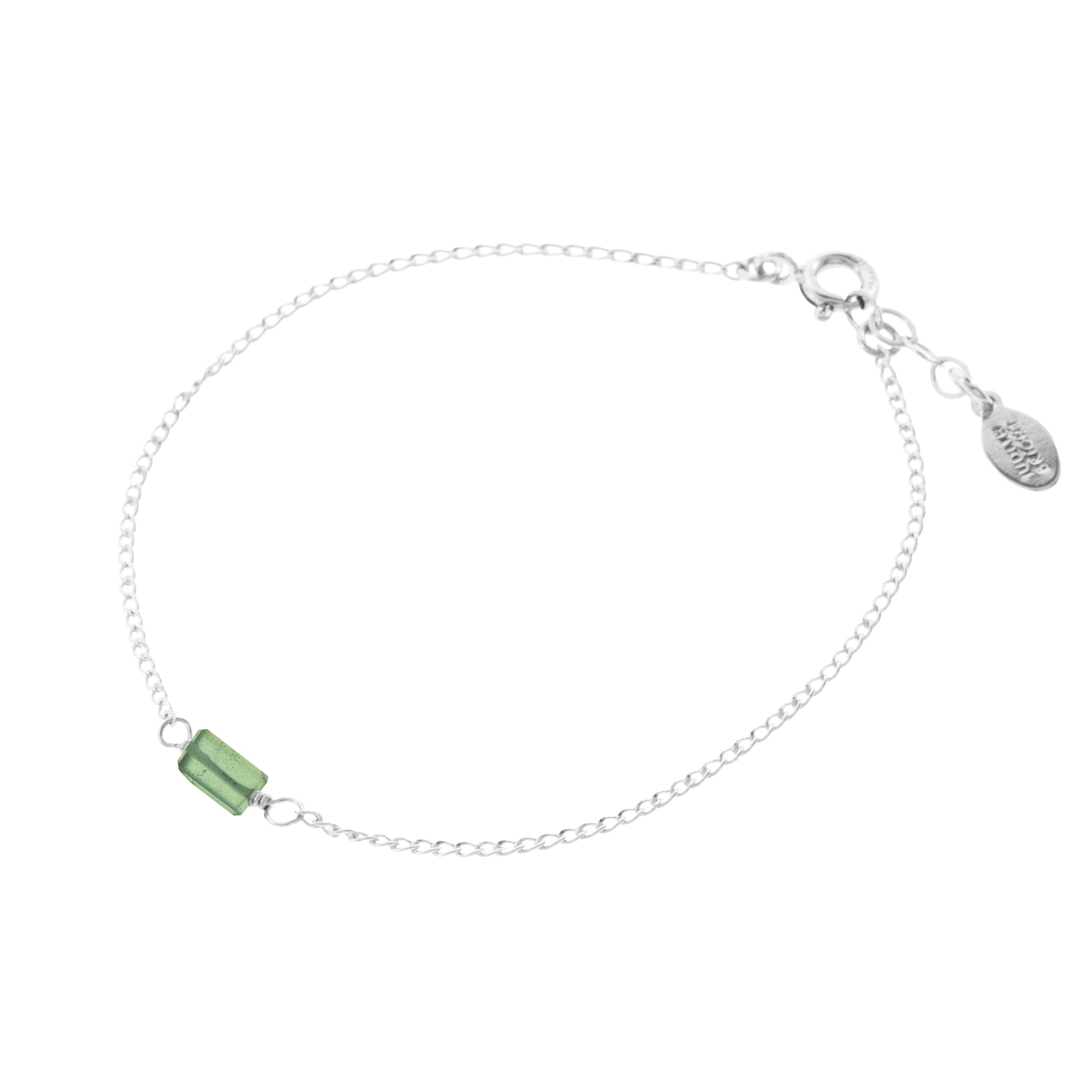 Mini Rock Bracelet — Serpentine — Sterling Silver