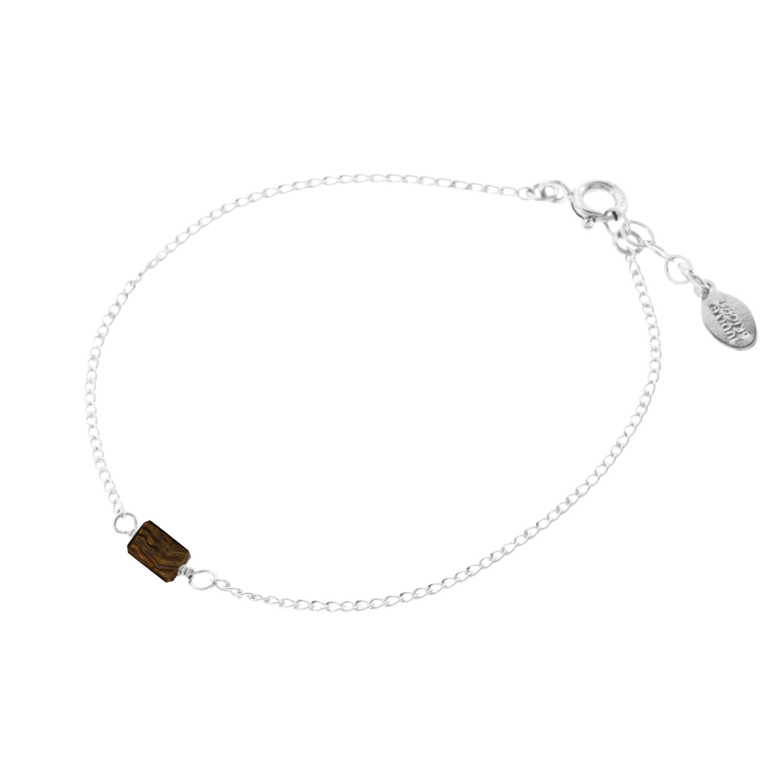 Mini Rock Bracelet — Tiger's Eye — Sterling Silver