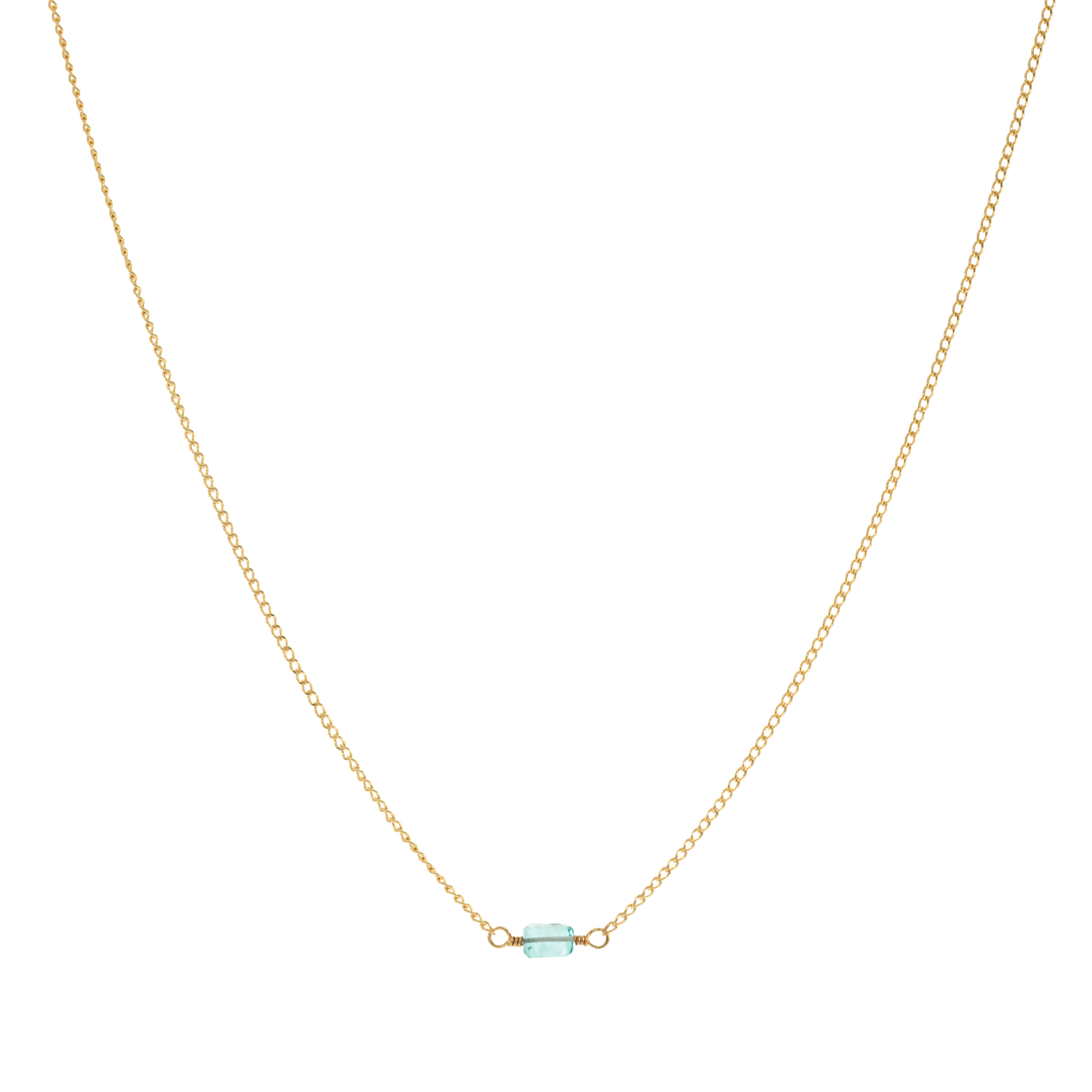 Mini Rock Necklace — Apatite — 14K Gold-Filled