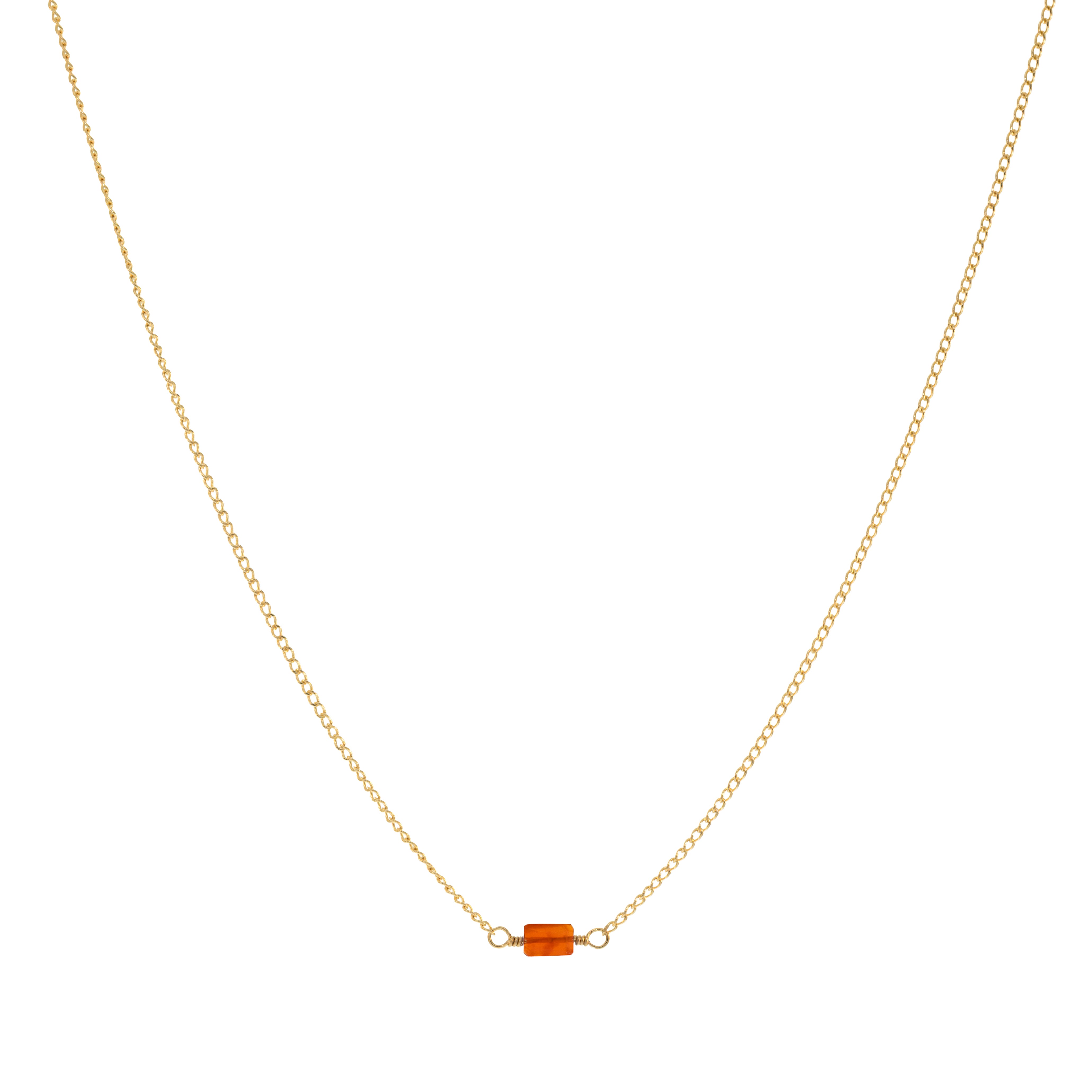 Mini Rock Necklace — Carnelian — 14K Gold-Filled