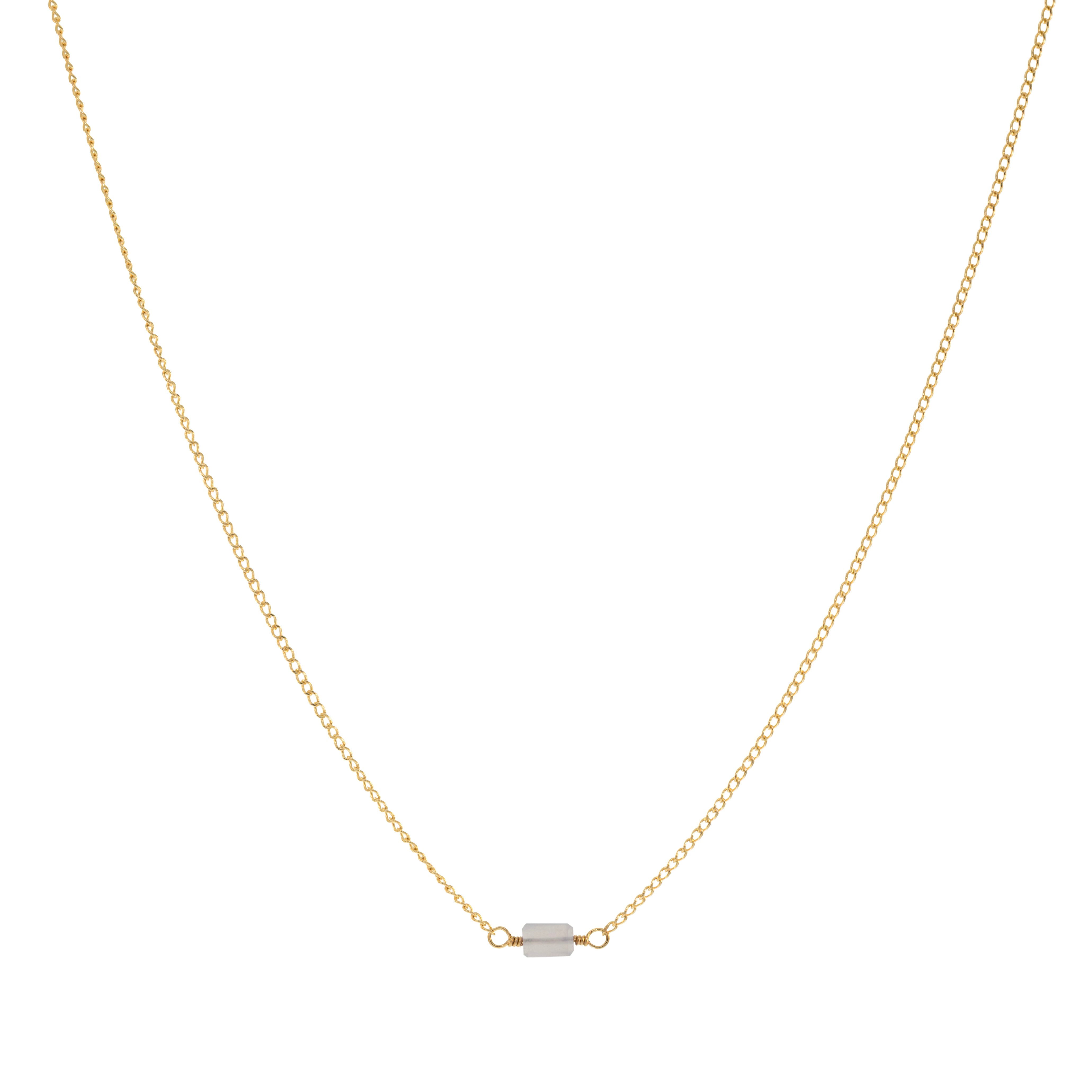 Mini Rock Necklace — Chalcedony — 14K Gold-Filled