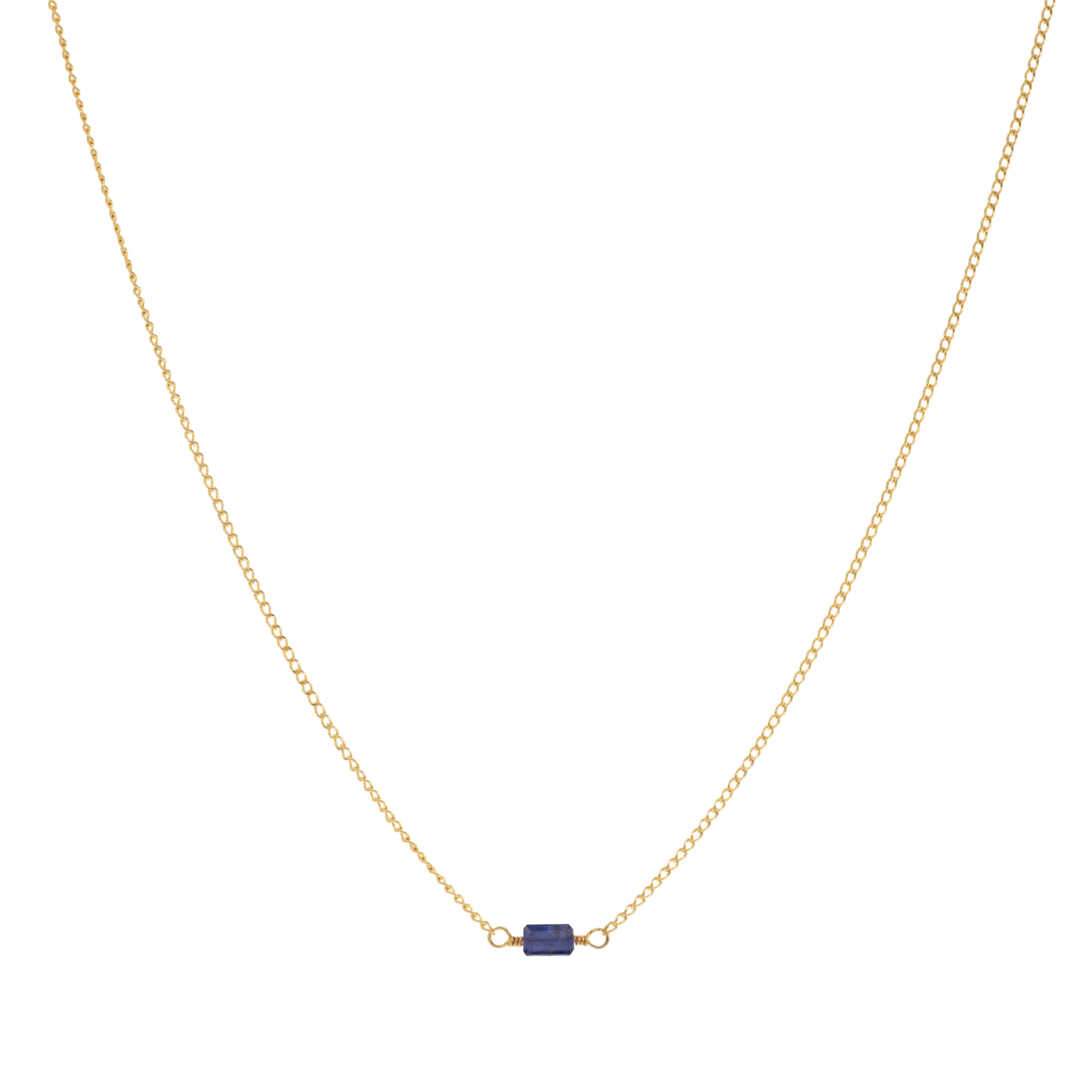 Mini Rock Necklace — Iolite — 14K Gold-Filled