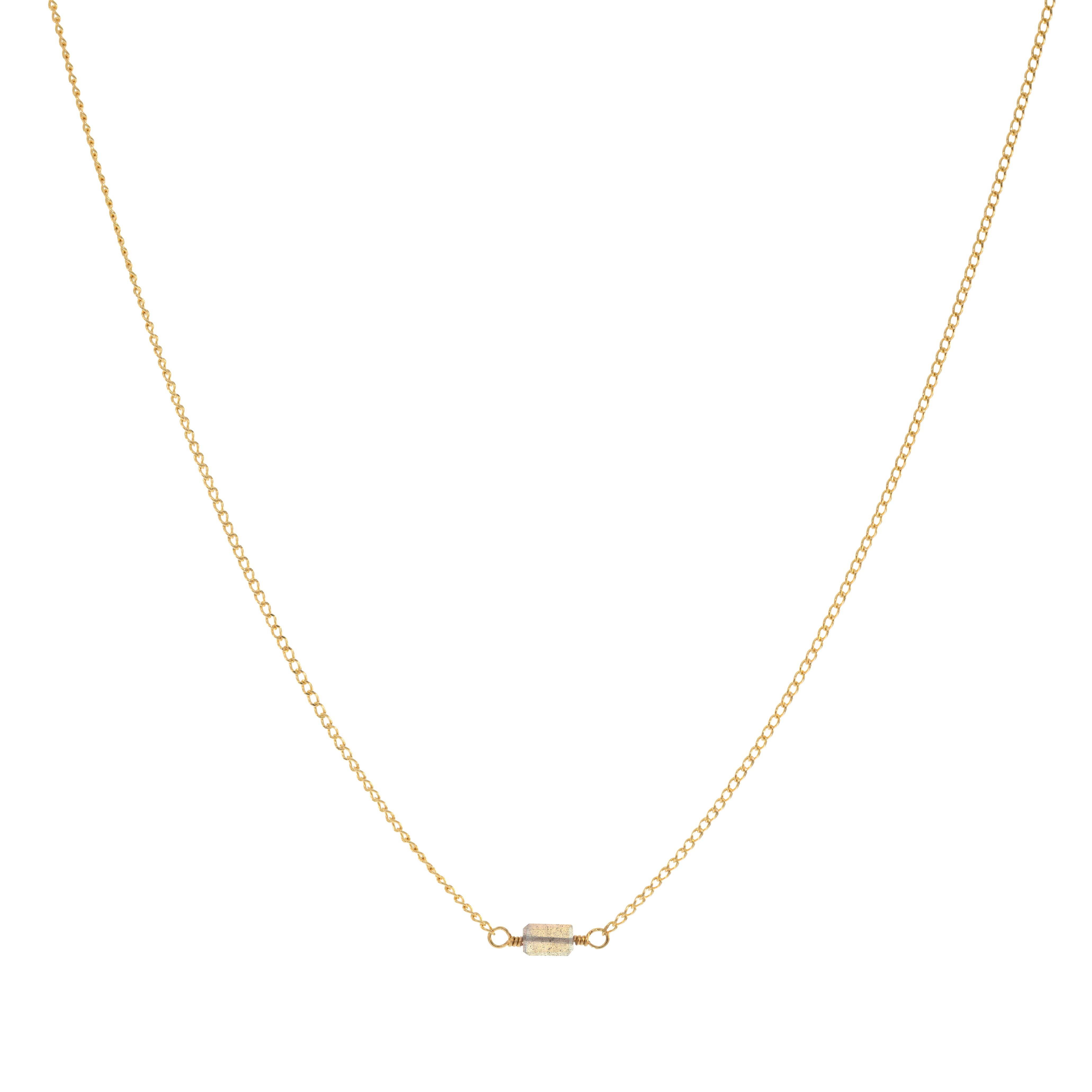 Mini Rock Necklace — Labradorite — 14K Gold-Filled
