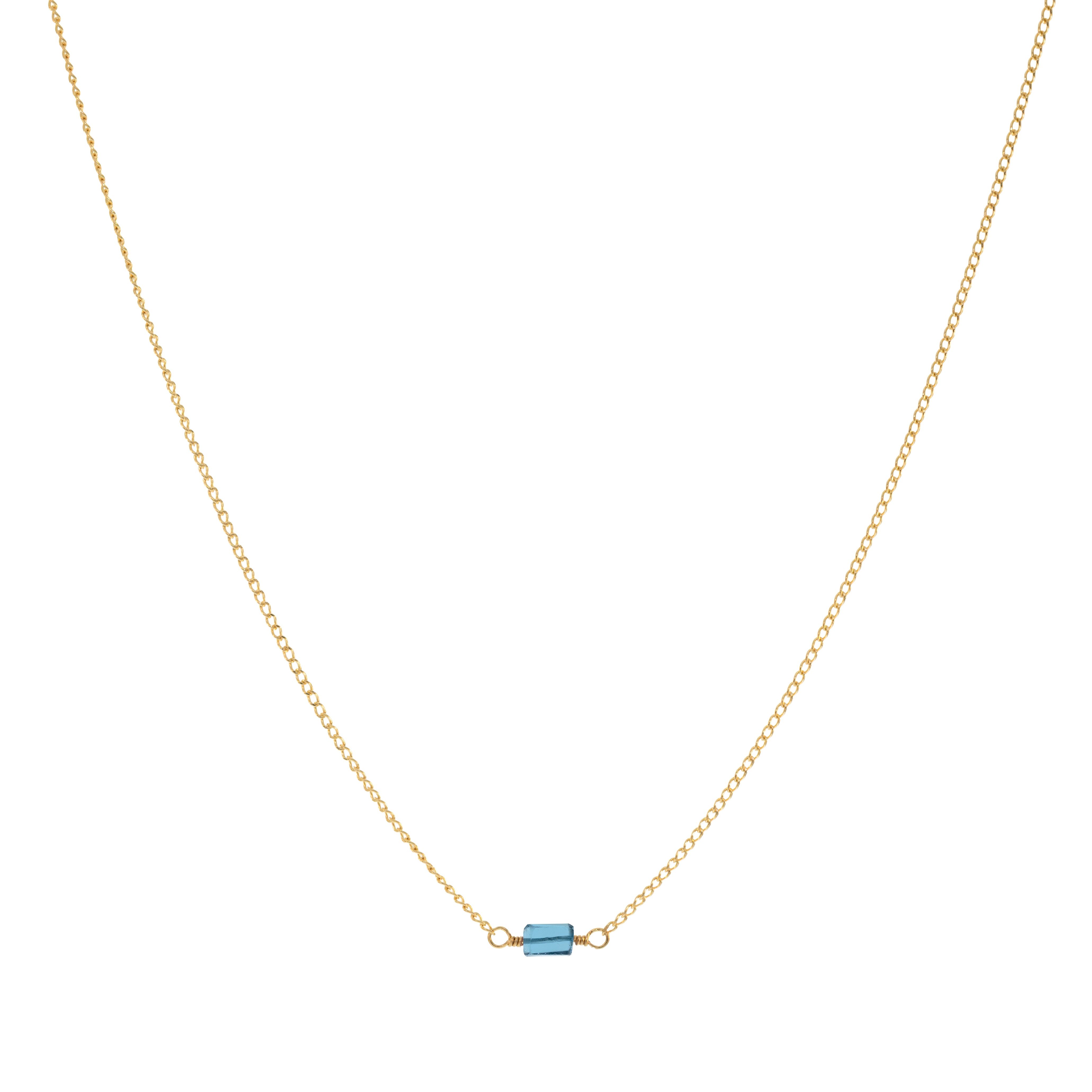 Mini Rock Necklace — London Blue Topaz — 14K Gold-Filled