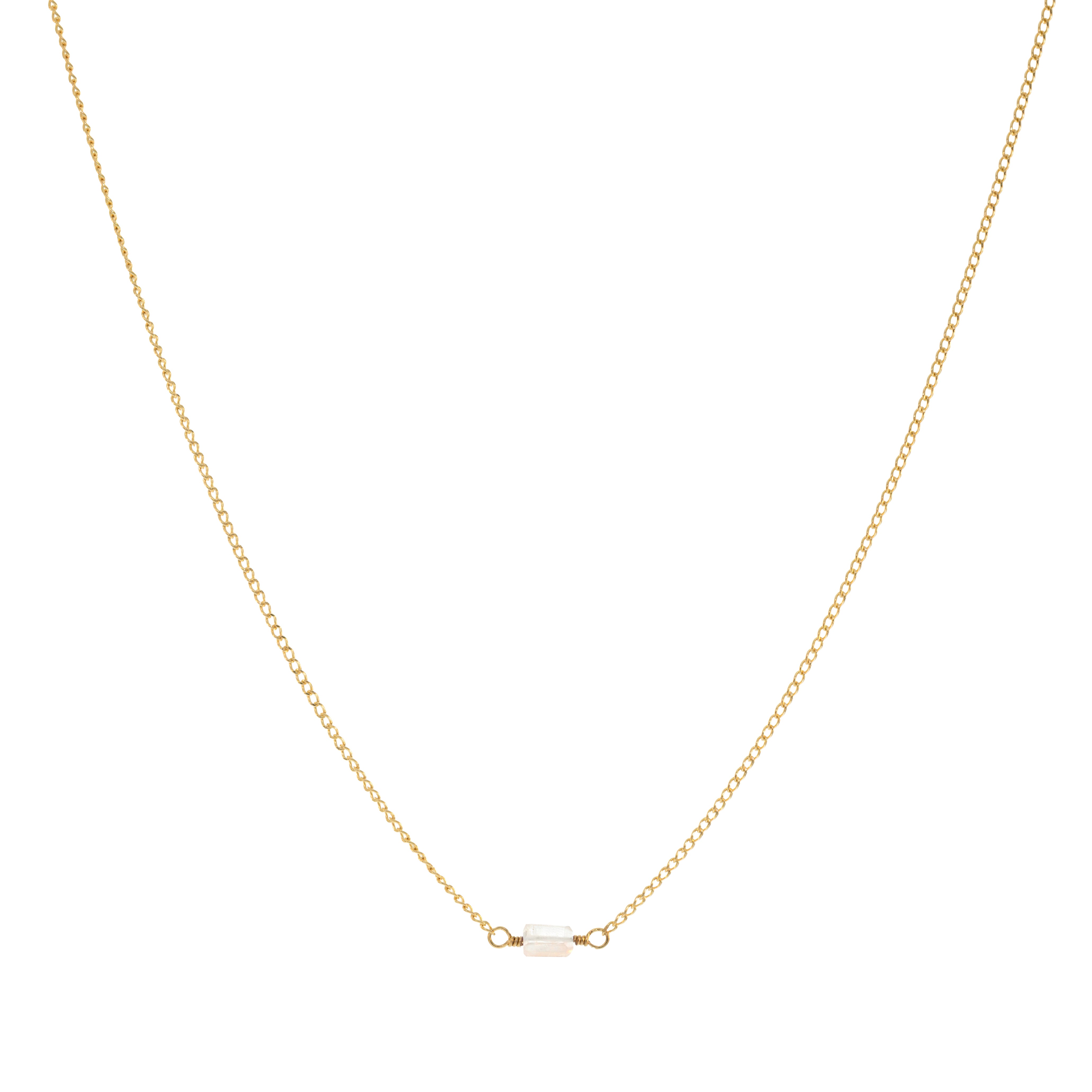 Mini Rock Necklace — Moonstone — 14K Gold-Filled