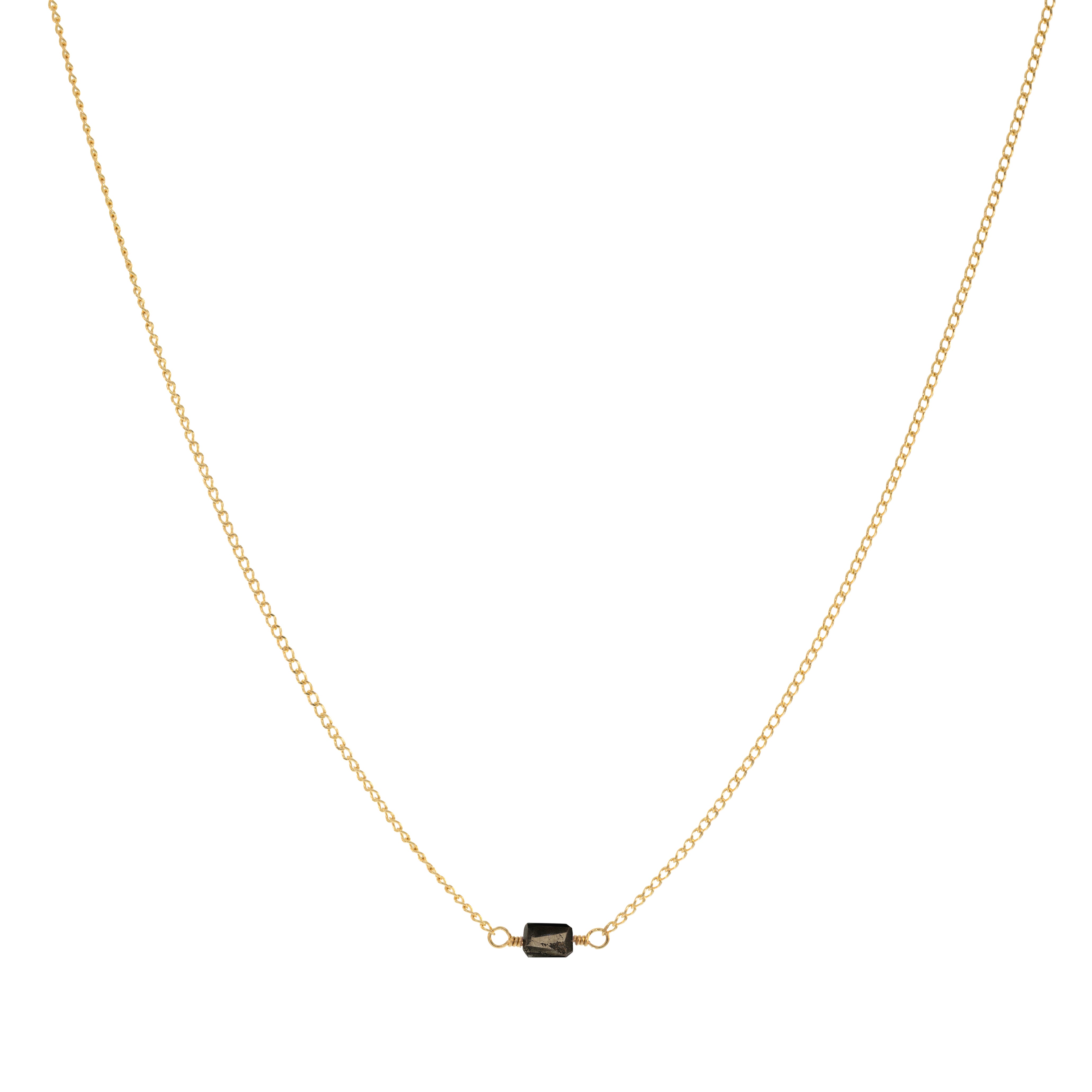 Mini Rock Necklace — Pyrite — 14K Gold-Filled