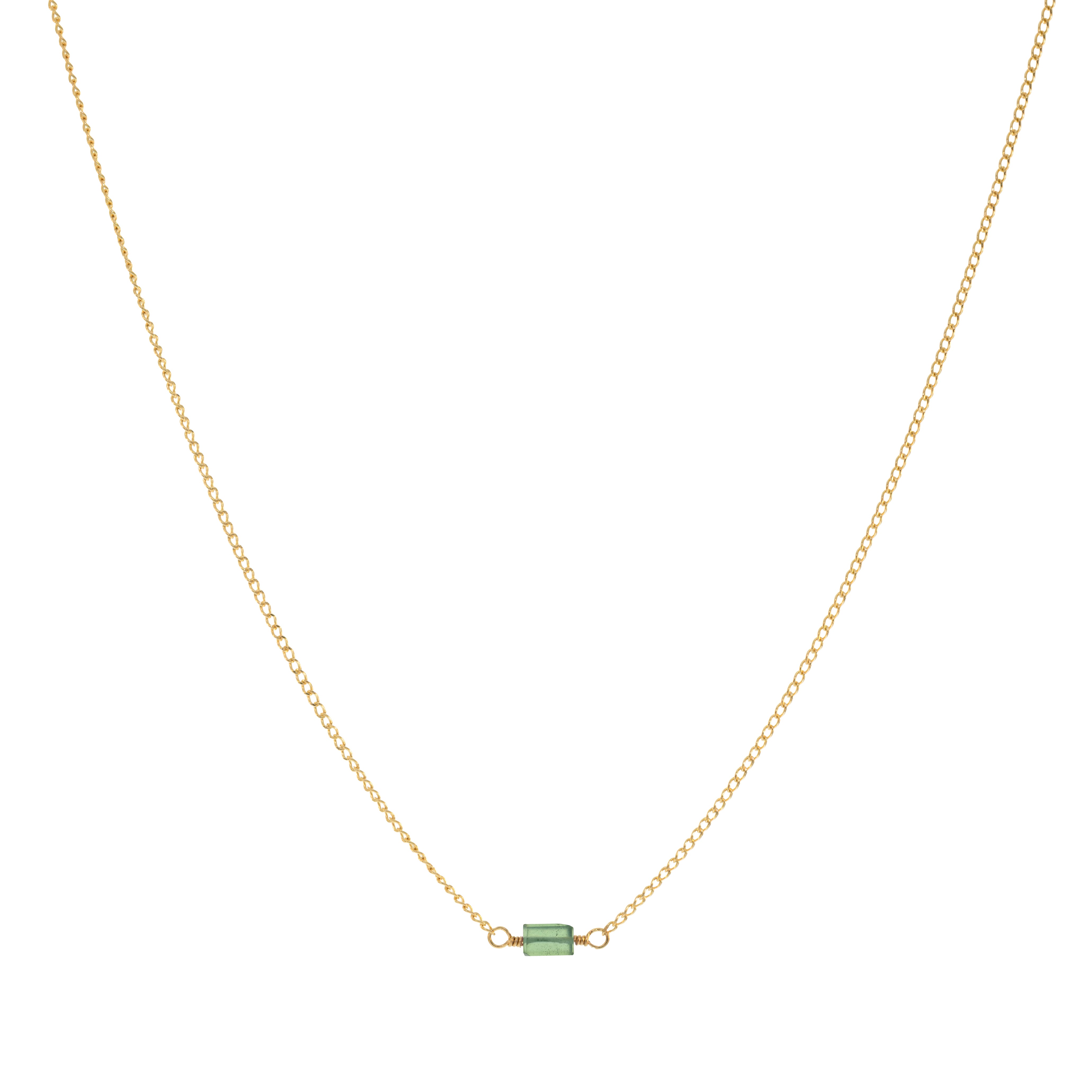 Mini Rock Necklace — Serpentine — 14K Gold-Filled