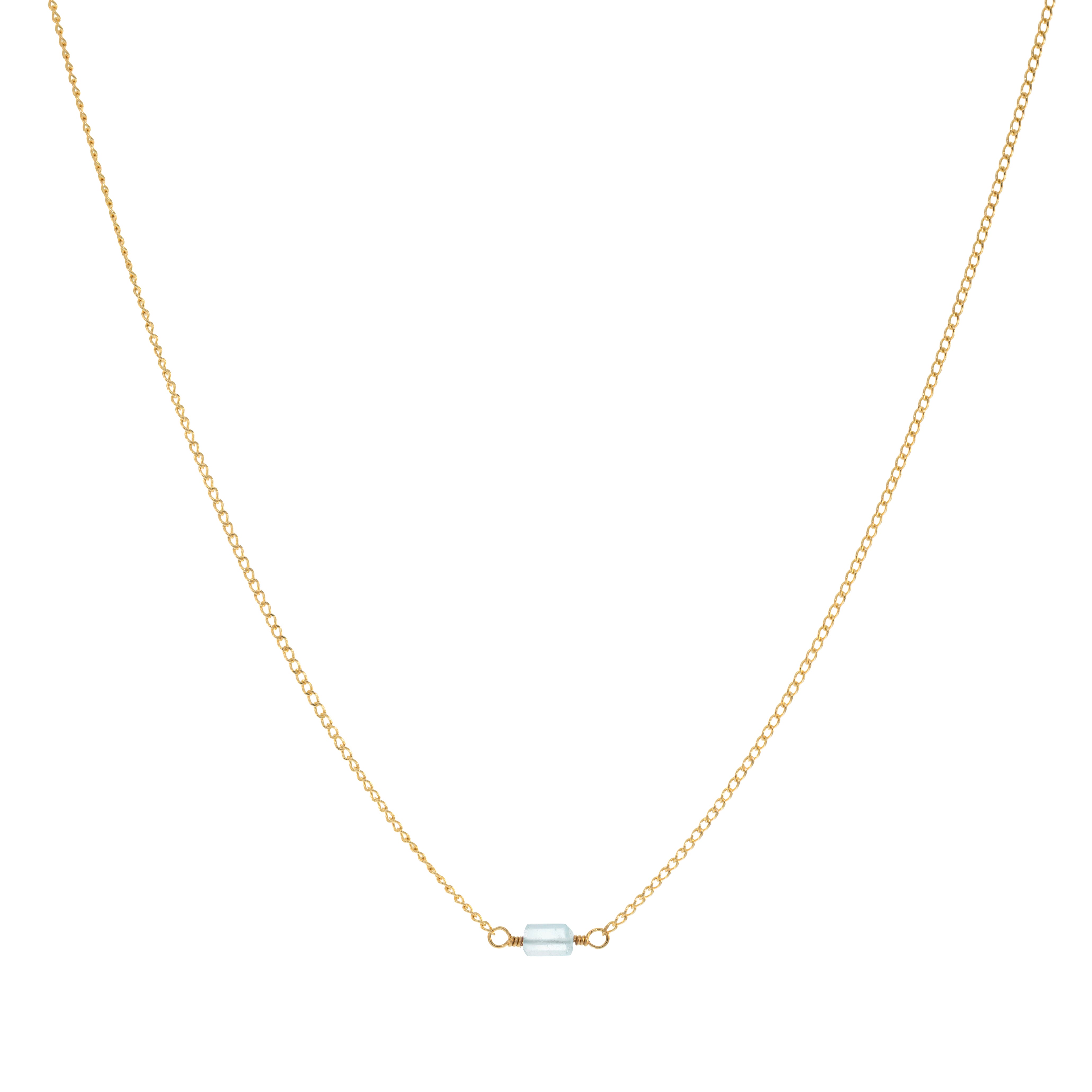Mini Rock Necklace — Sky Blue Topaz — 14K Gold-Filled