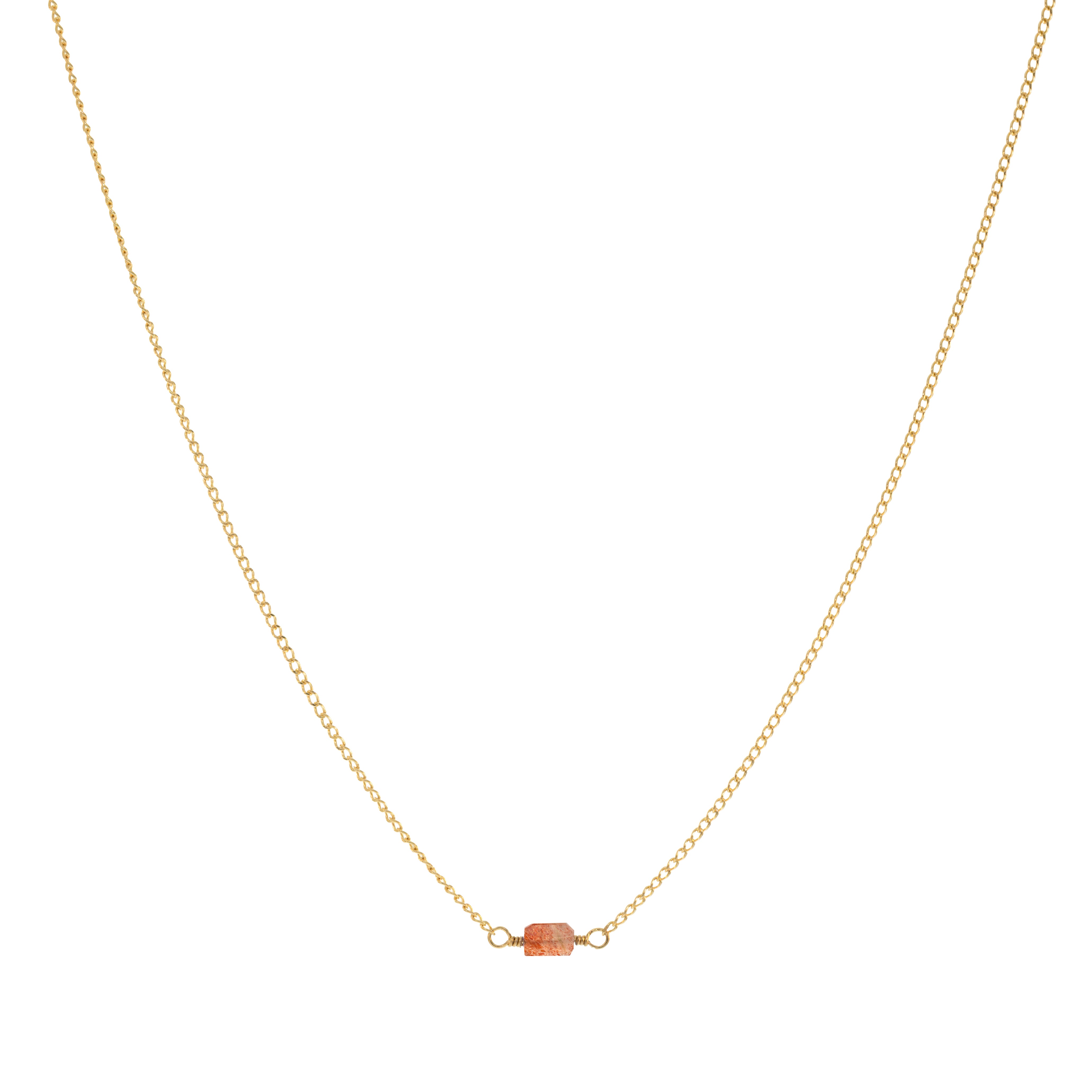 Mini Rock Necklace — Sunstone — 14K Gold-Filled