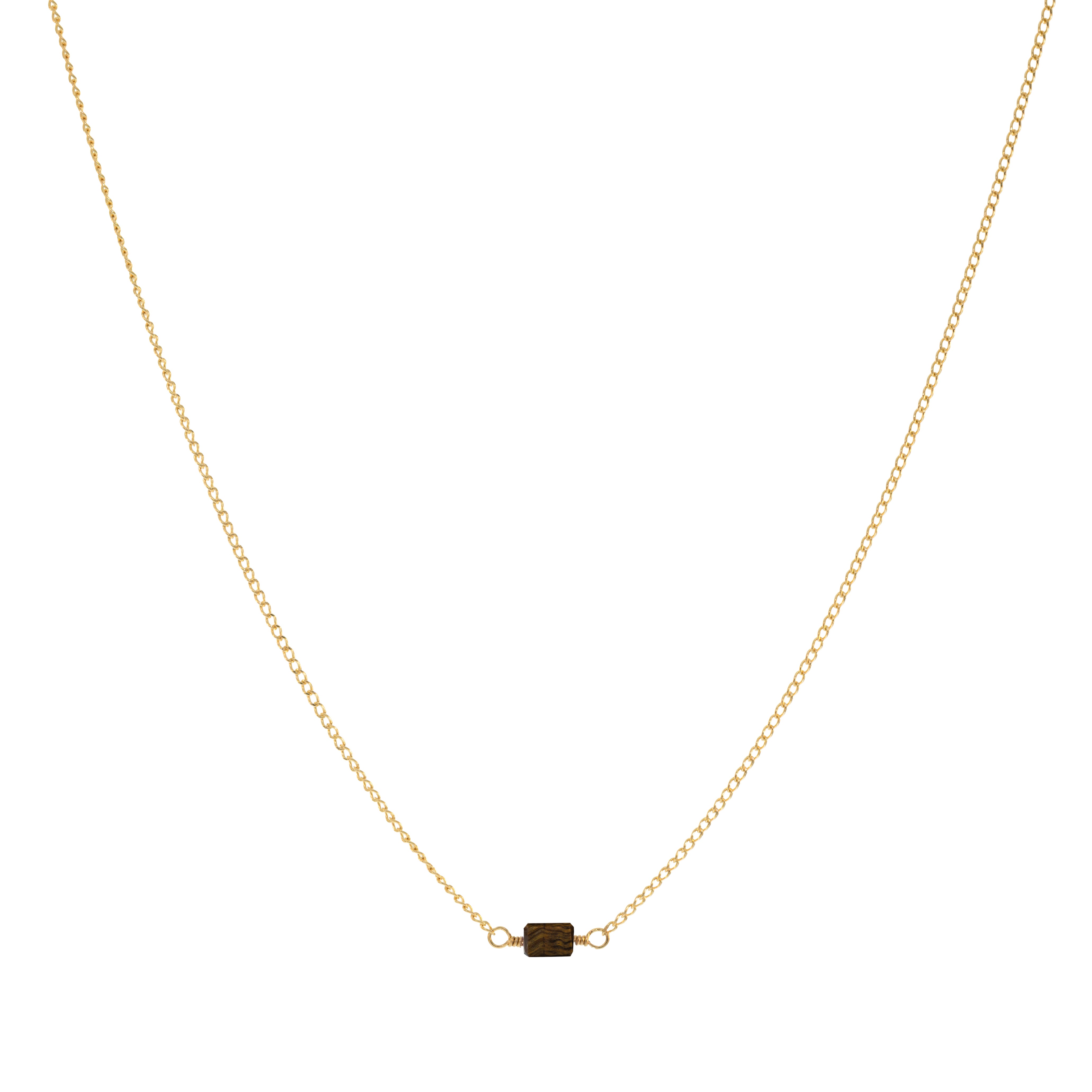 Mini Rock Necklace — Tiger's Eye — 14K Gold-Filled