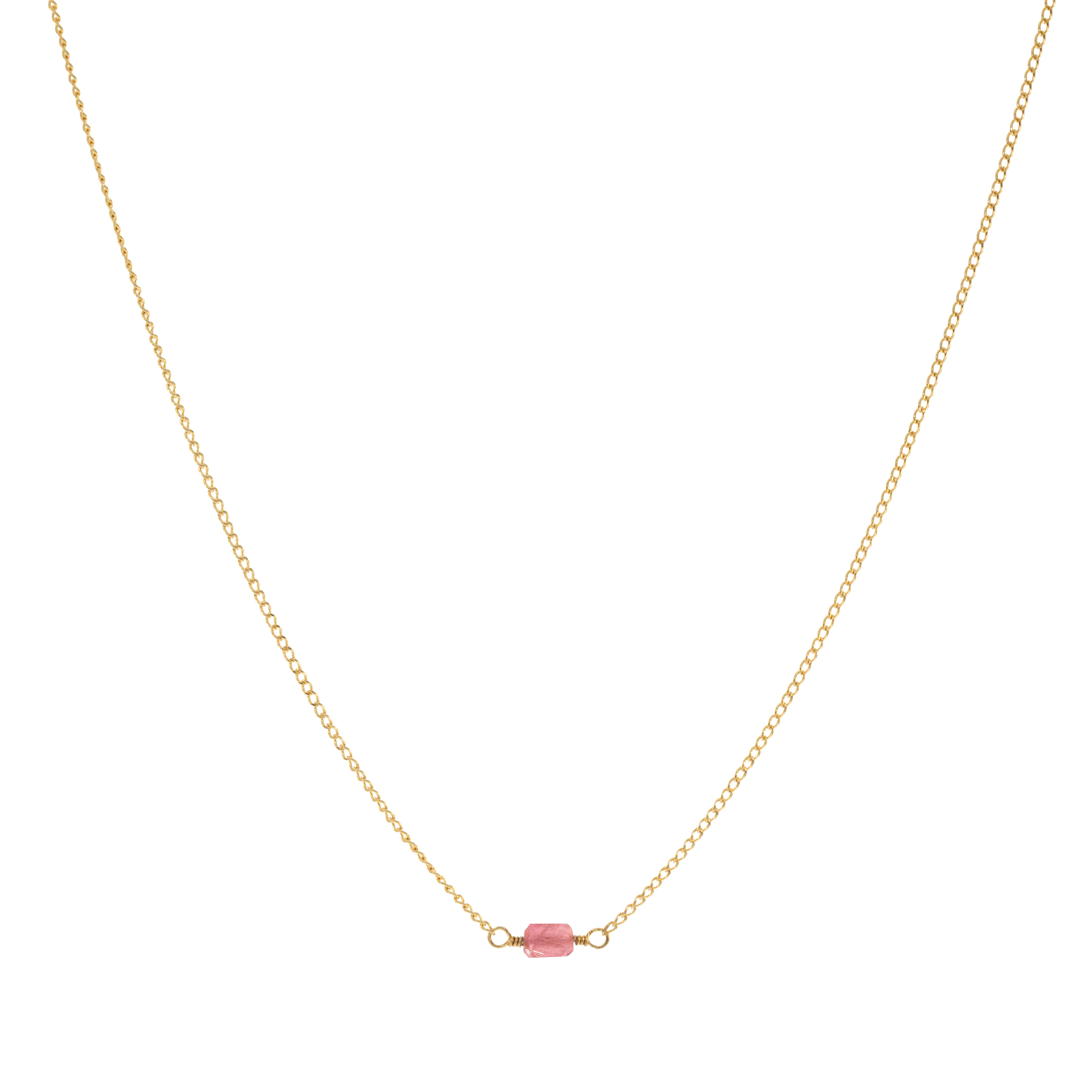 Mini Rock Necklace — Tourmaline — 14K Gold-Filled