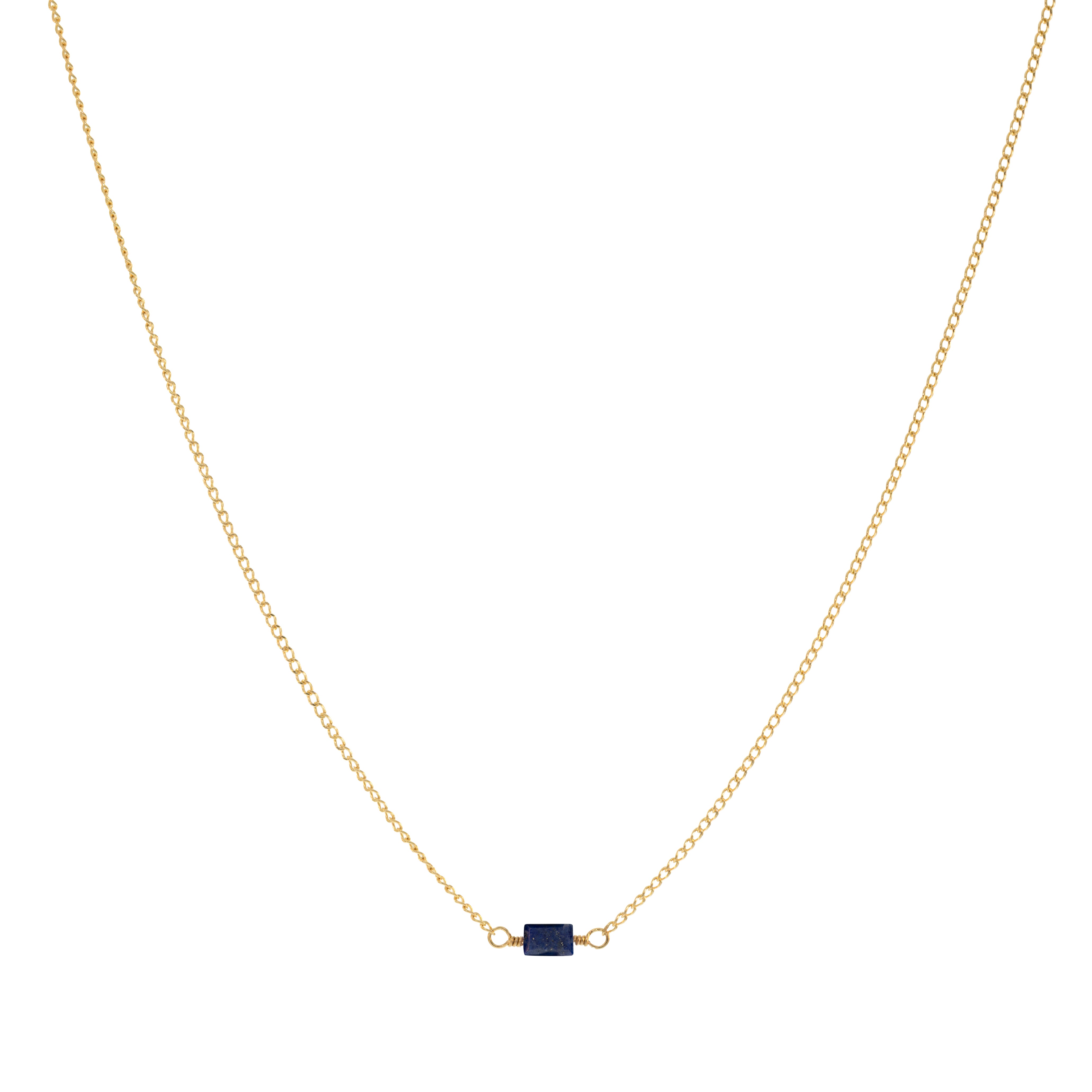 Mini Rock Necklace — Lapis — 14K Gold-Filled