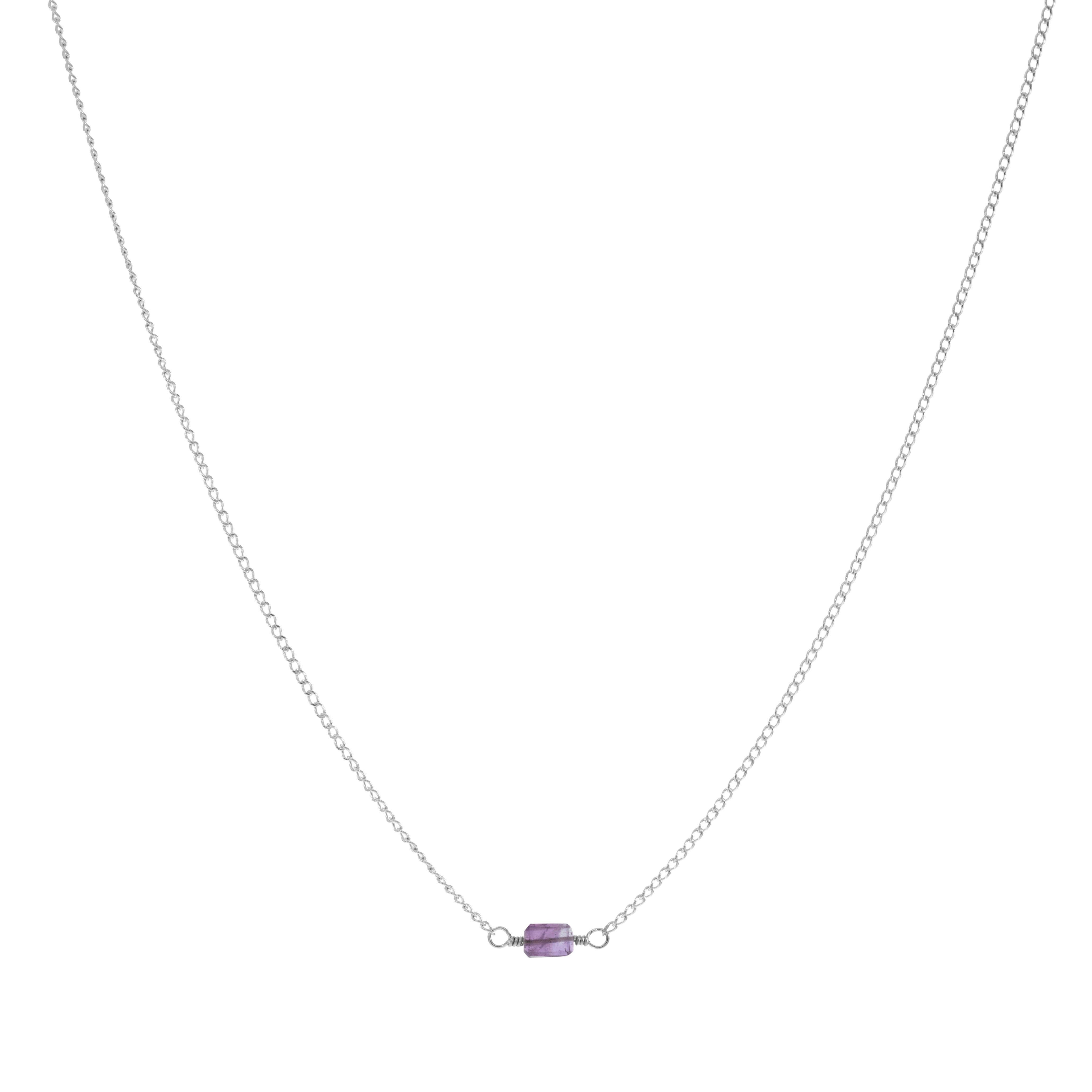 Mini Rock Necklace — Amethyst — Sterling Silver