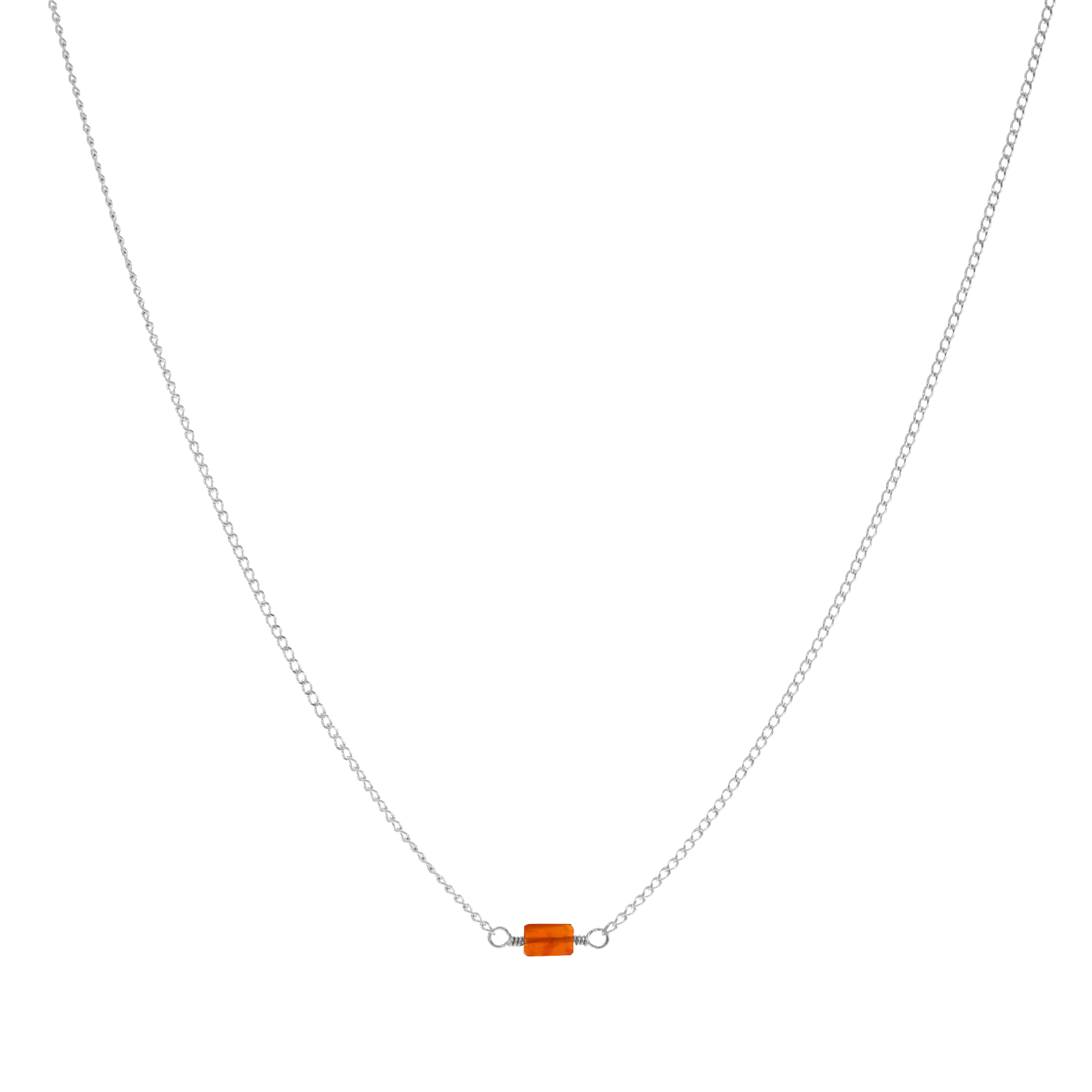 Mini Rock Necklace — Carnelian — Sterling Silver