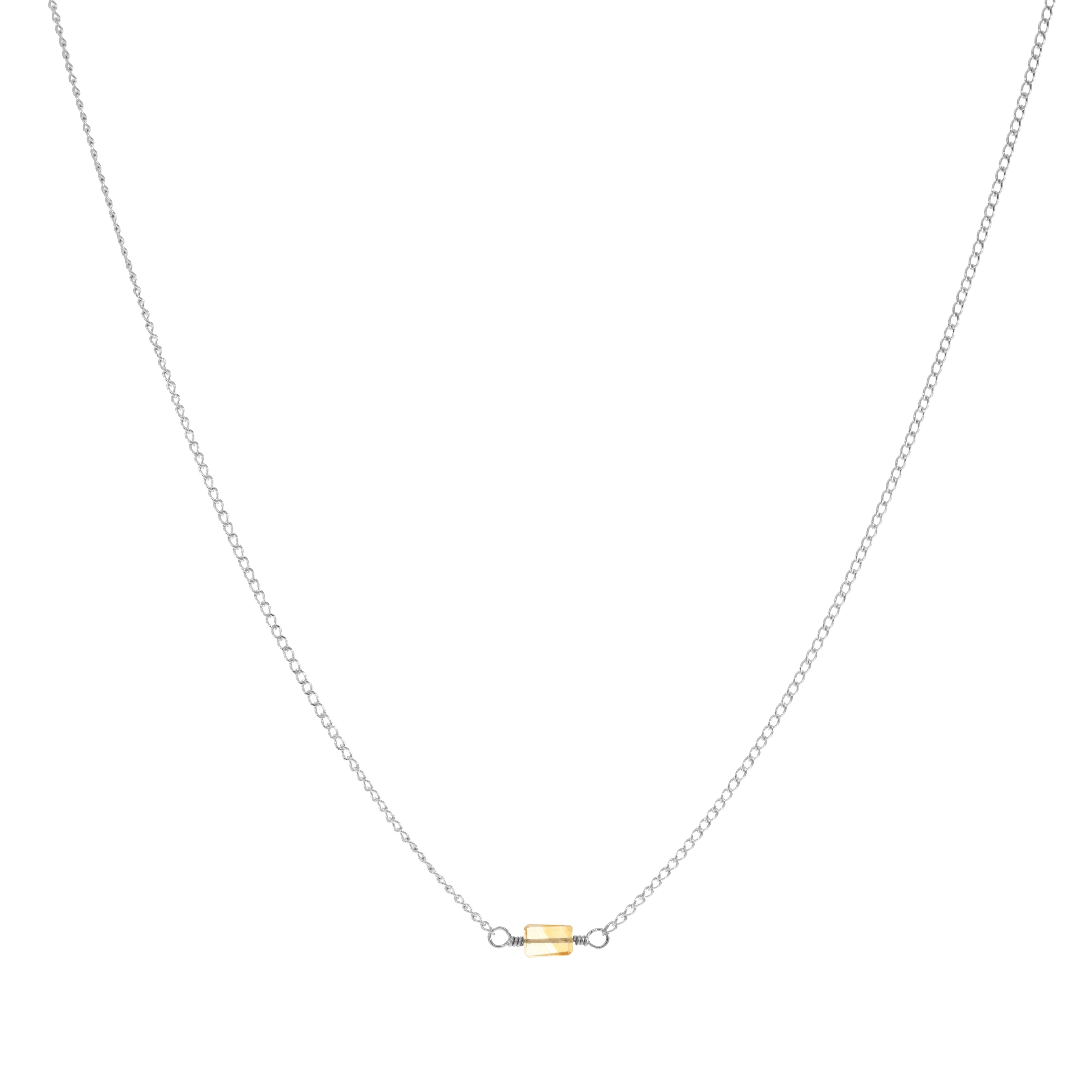 Mini Rock Necklace — Citrine — Sterling Silver