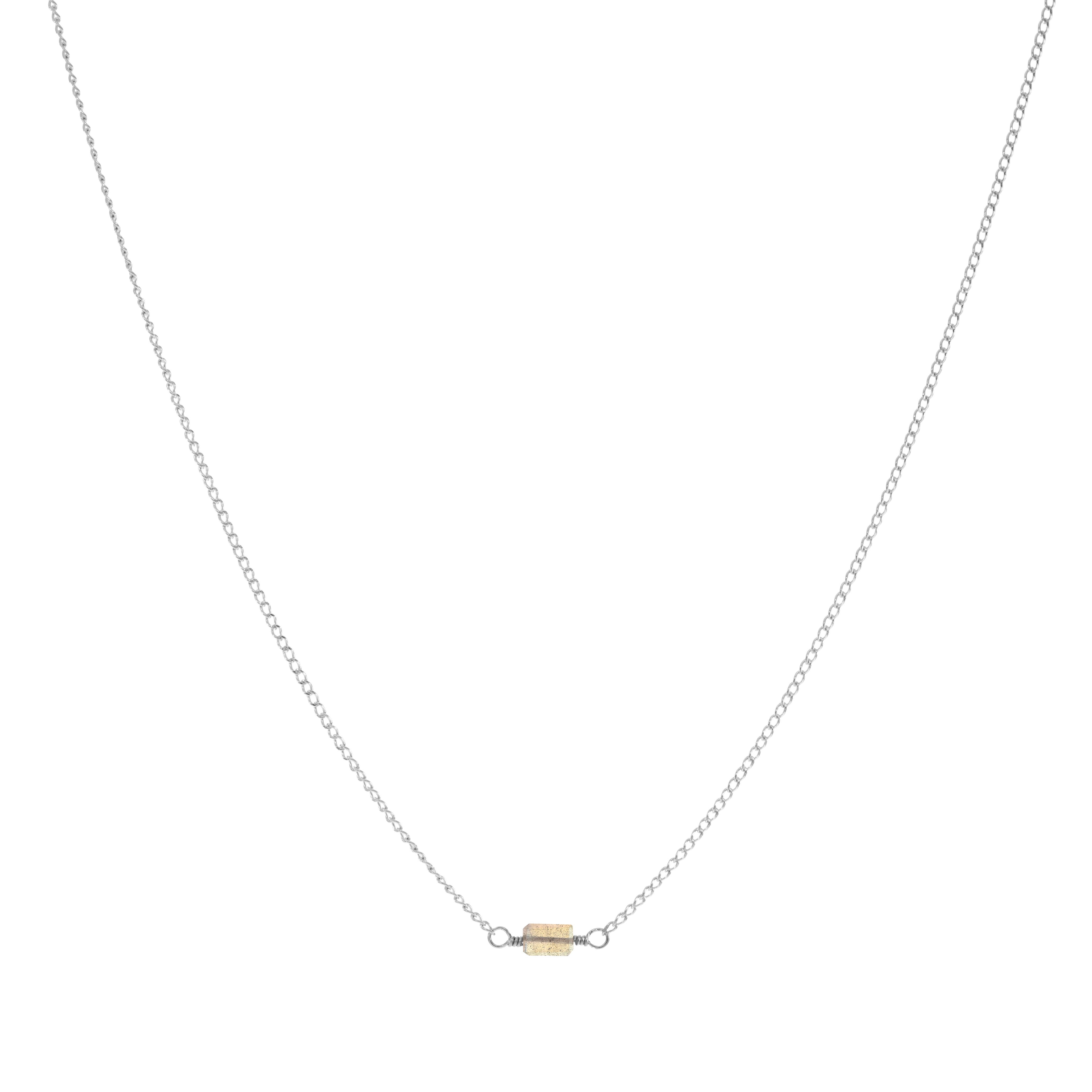 Mini Rock Necklace — Labradorite — Sterling Silver