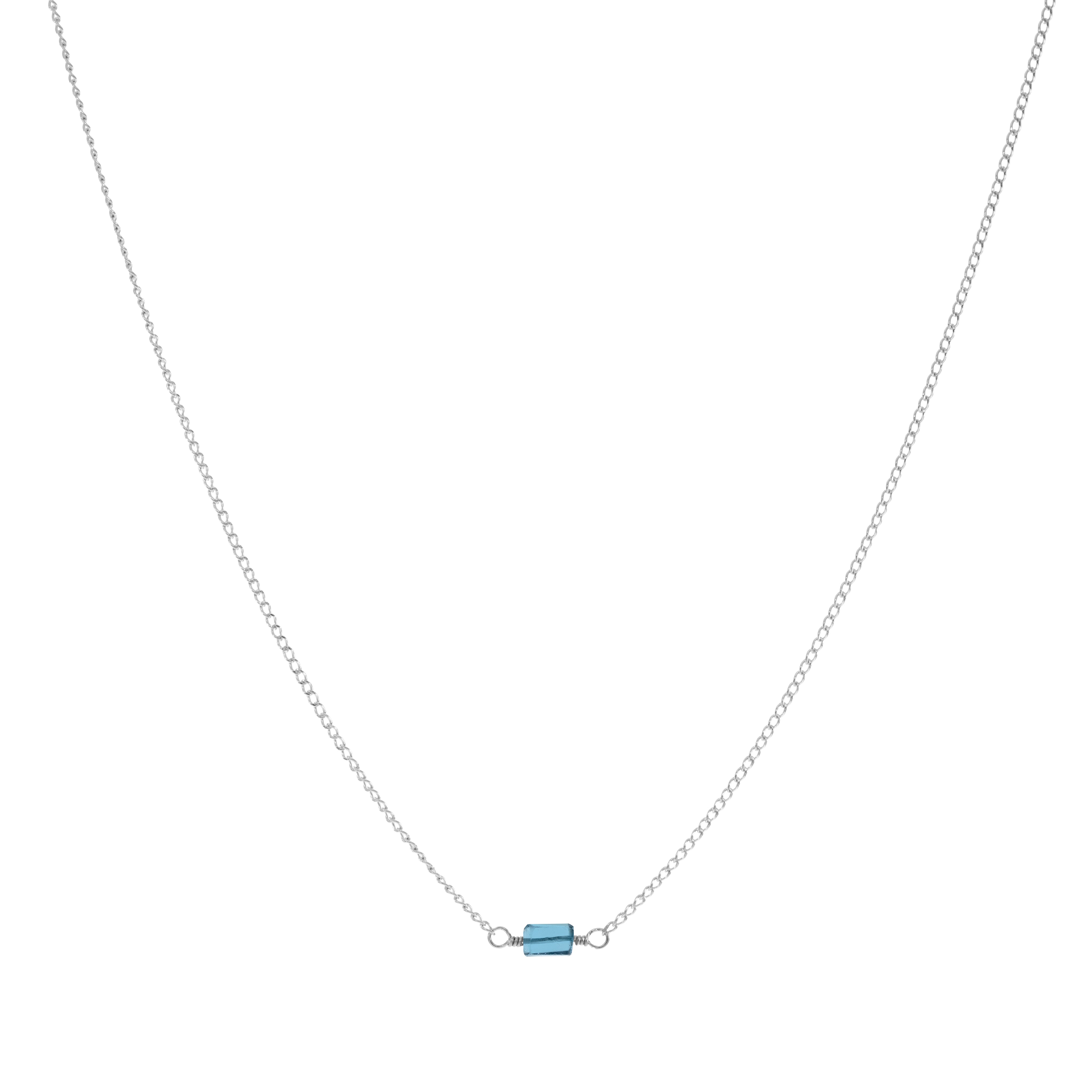 Mini Rock Necklace — London Blue Topaz — Sterling Silver