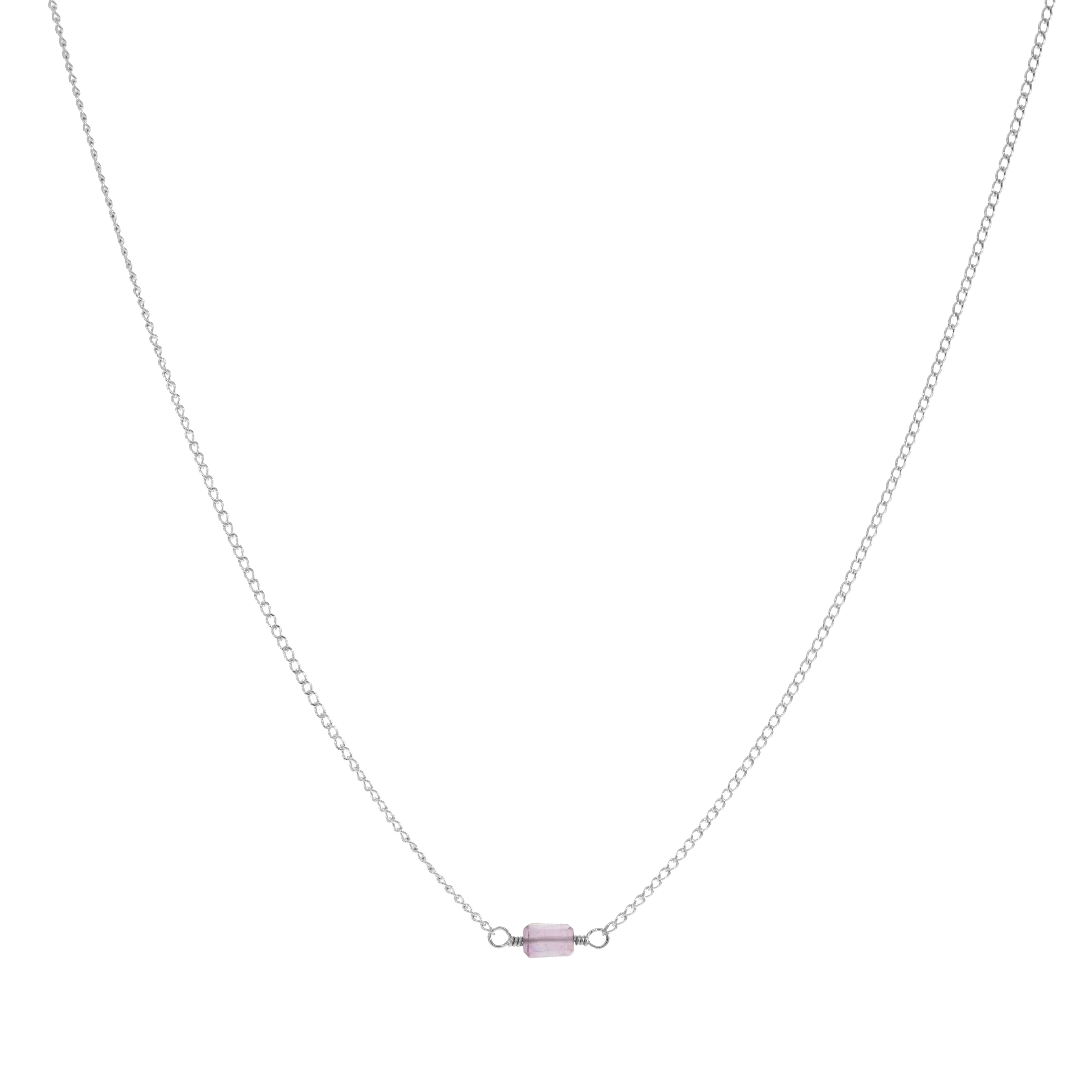 Mini Rock Necklace — Pale Amethyst — Sterling Silver