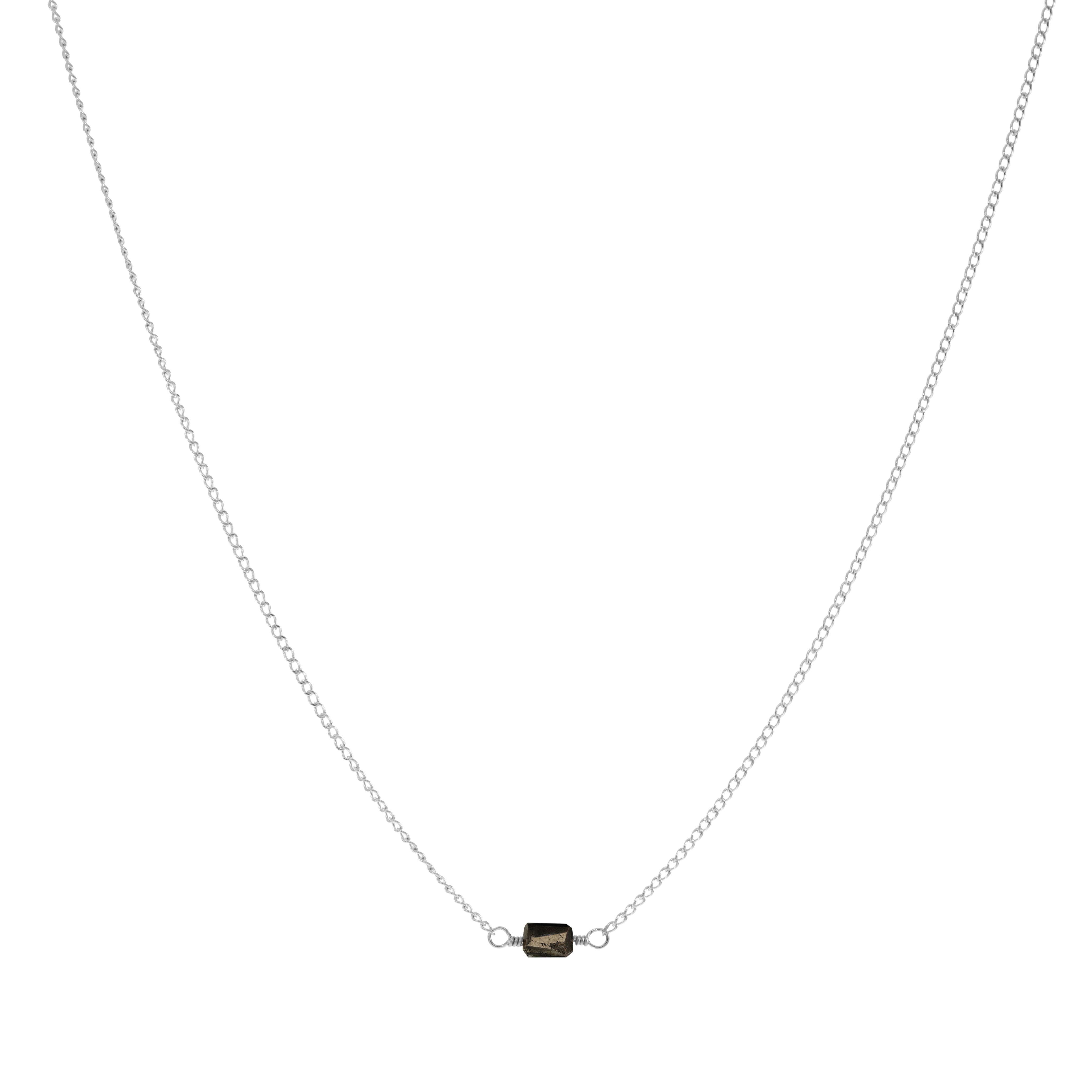 Mini Rock Necklace — Pyrite — Sterling Silver