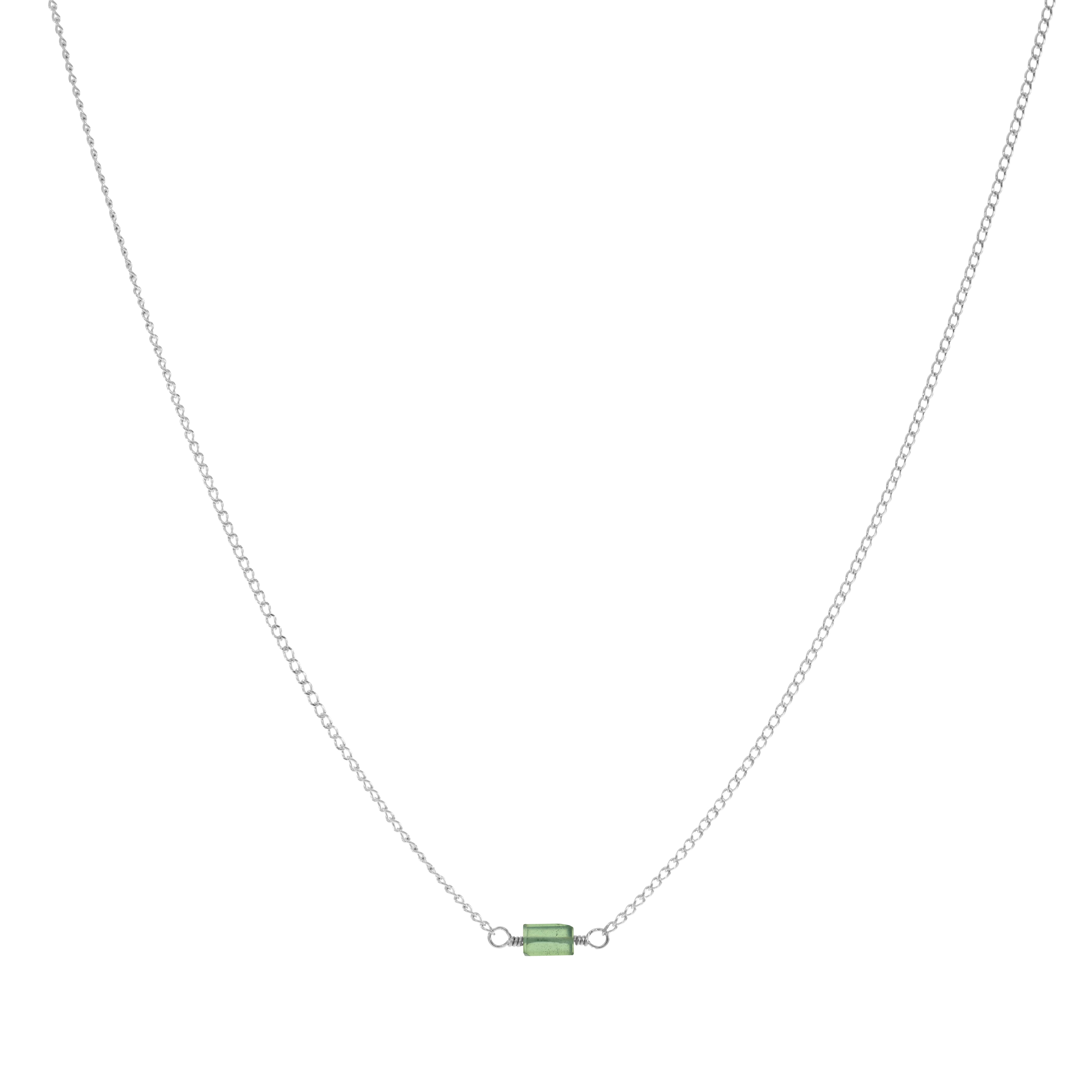 Mini Rock Necklace — Serpentine — Sterling Silver