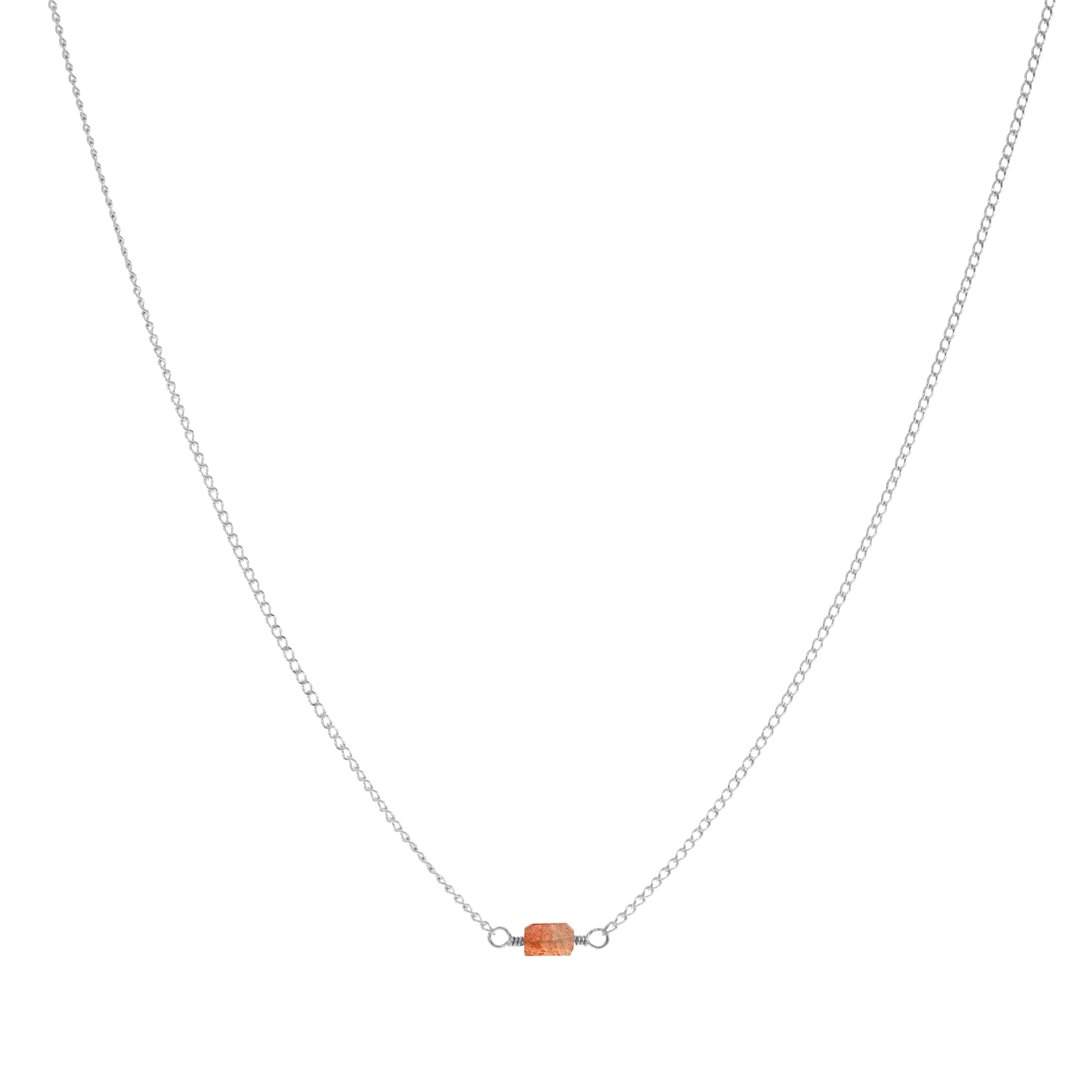 Mini Rock Necklace — Sunstone — Sterling Silver