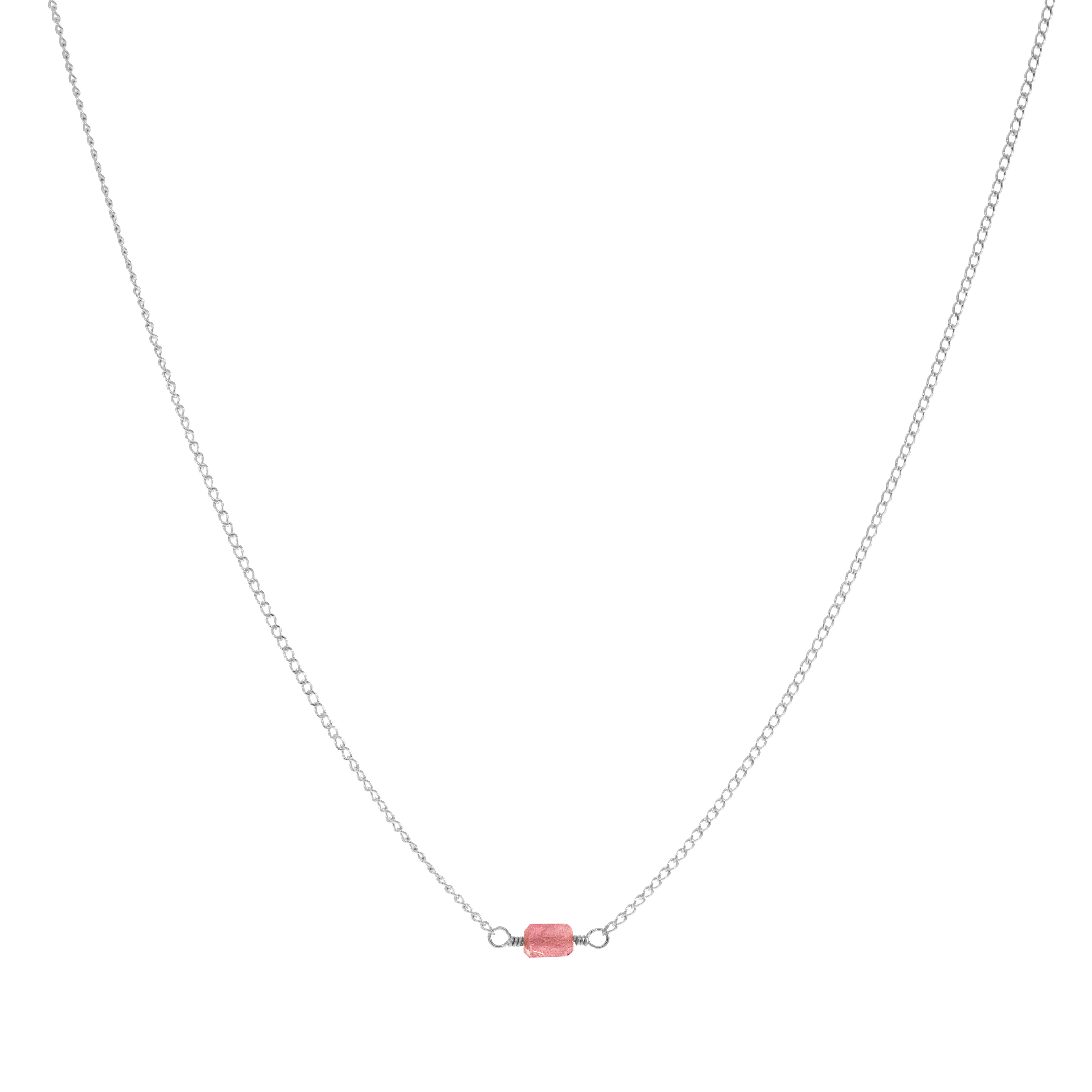 Mini Rock Necklace — Tourmaline — Sterling Silver