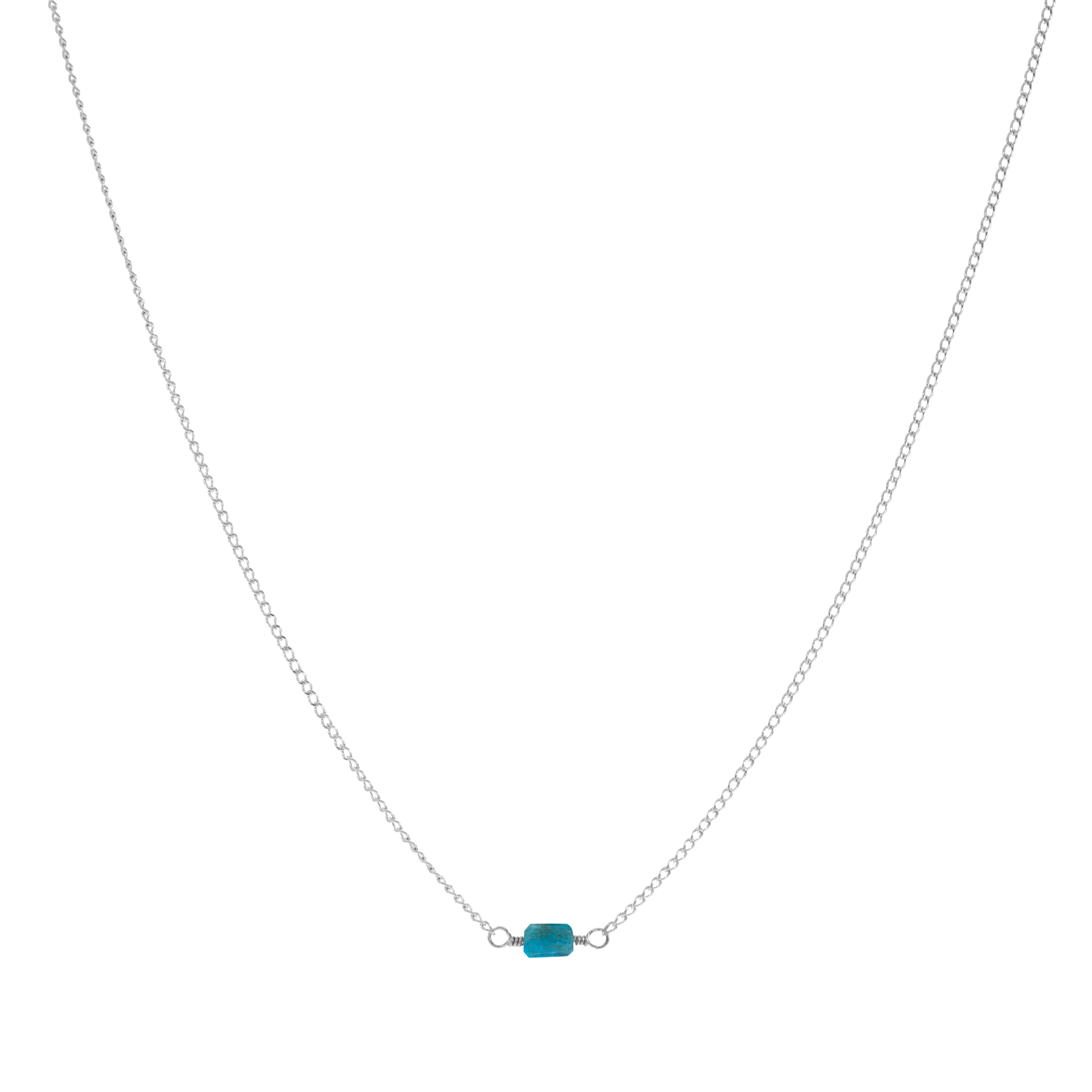Mini Rock Necklace — Turquoise — Sterling Silver