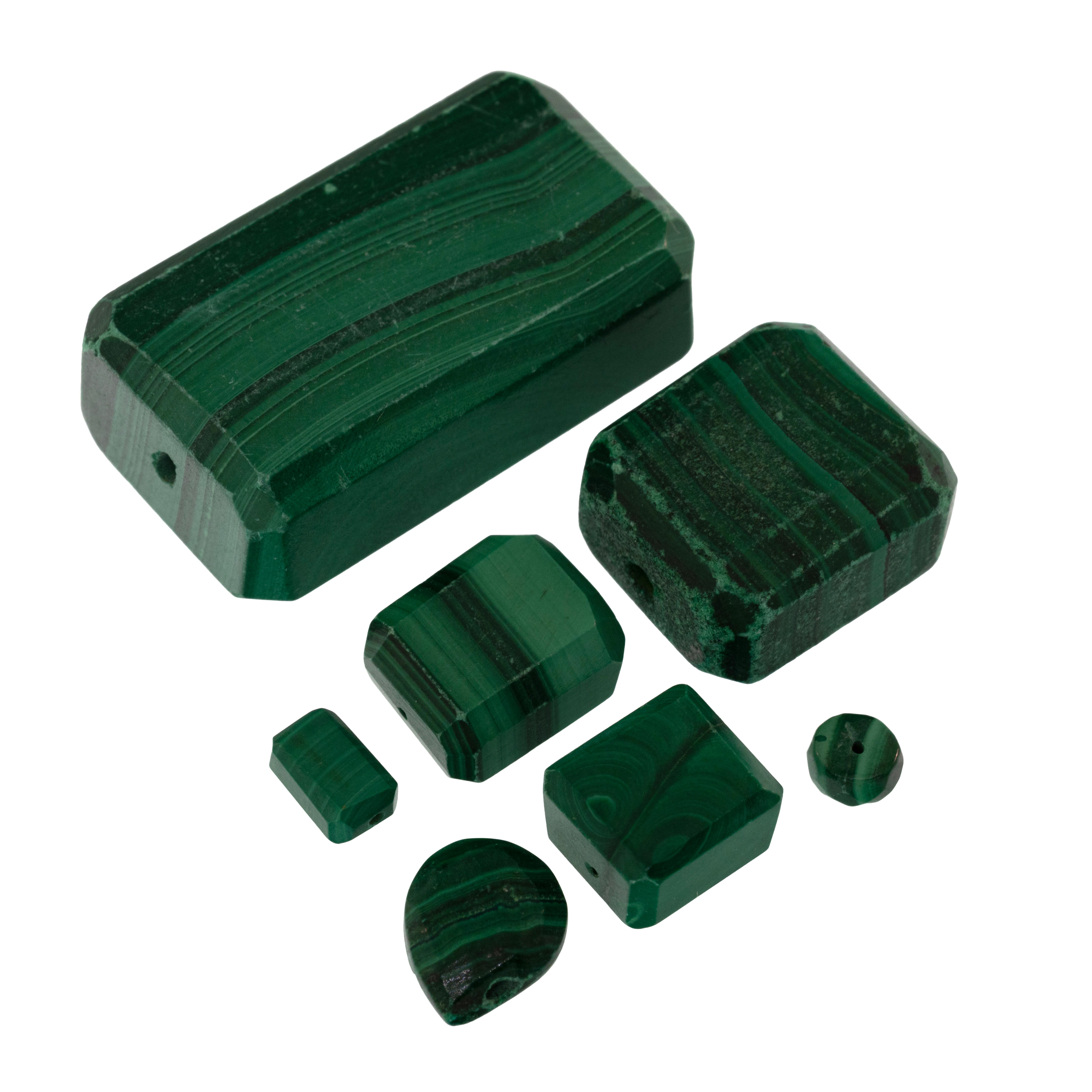 Malachite gemstone cluster