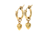 Mini Hoops with Heart Charms