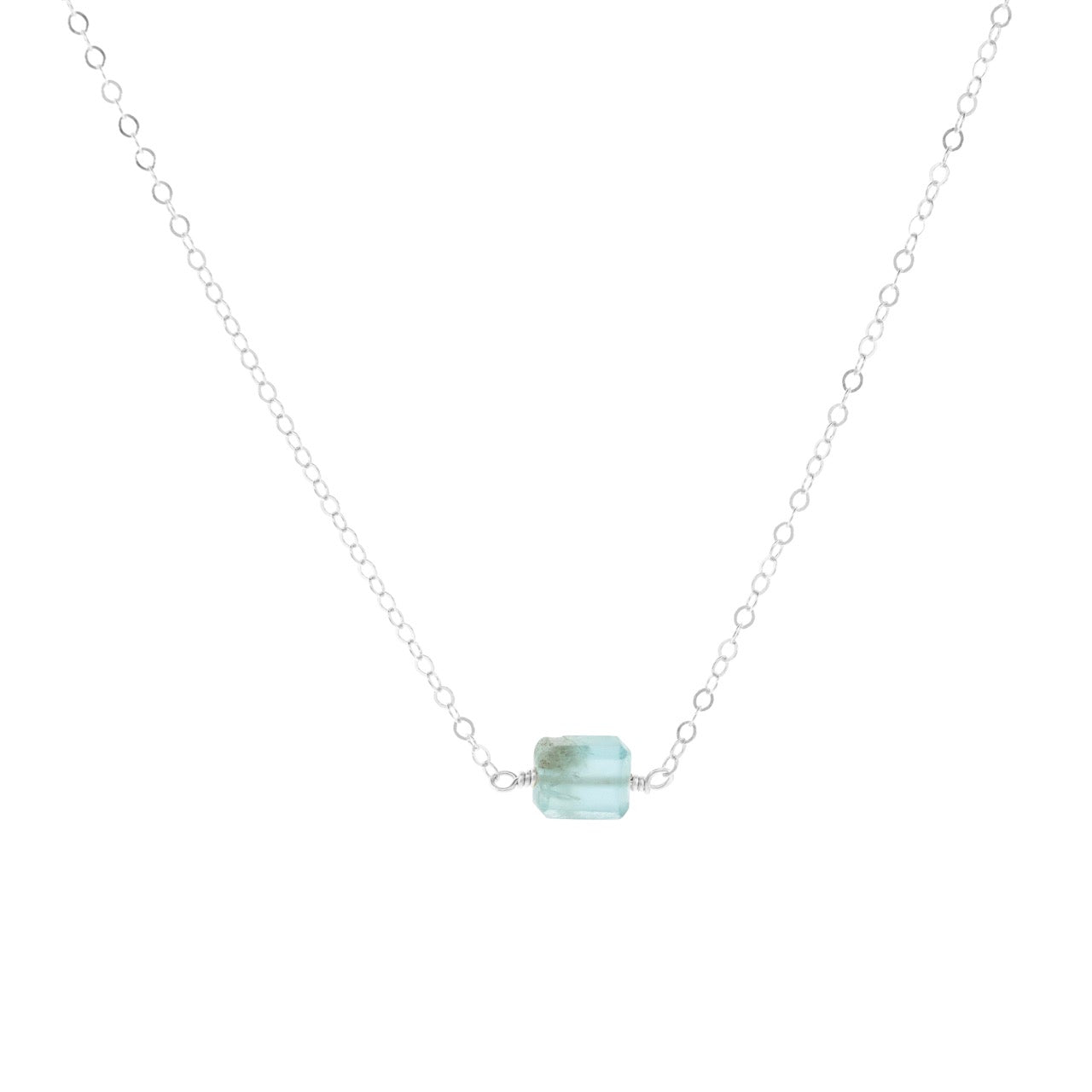 Petite Rock Necklace - Apatite - Sterling Silver
