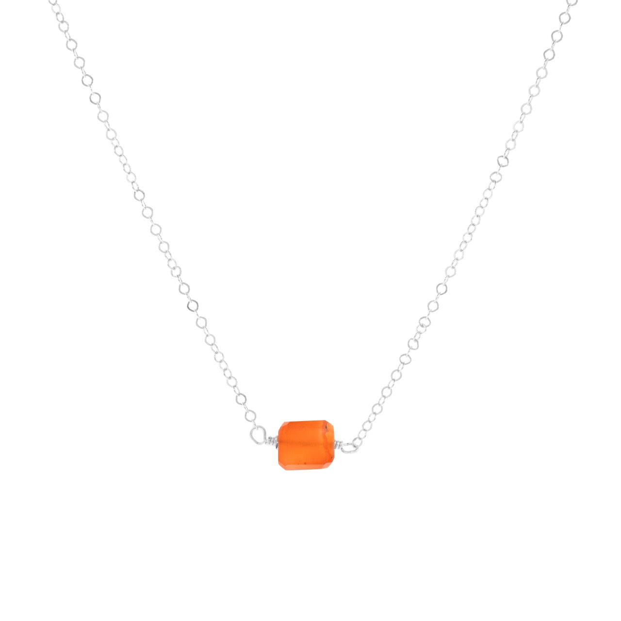 Petite Rock Necklace - Carnelian - Sterling Silver