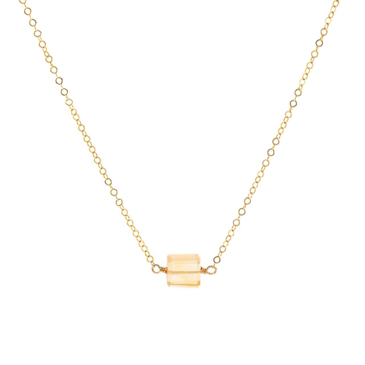 Petite Rock Necklace - Citrine - 14K Gold-Filled