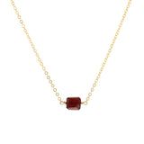 Petite Rock Necklace - Garnet - 14K Gold-Filled