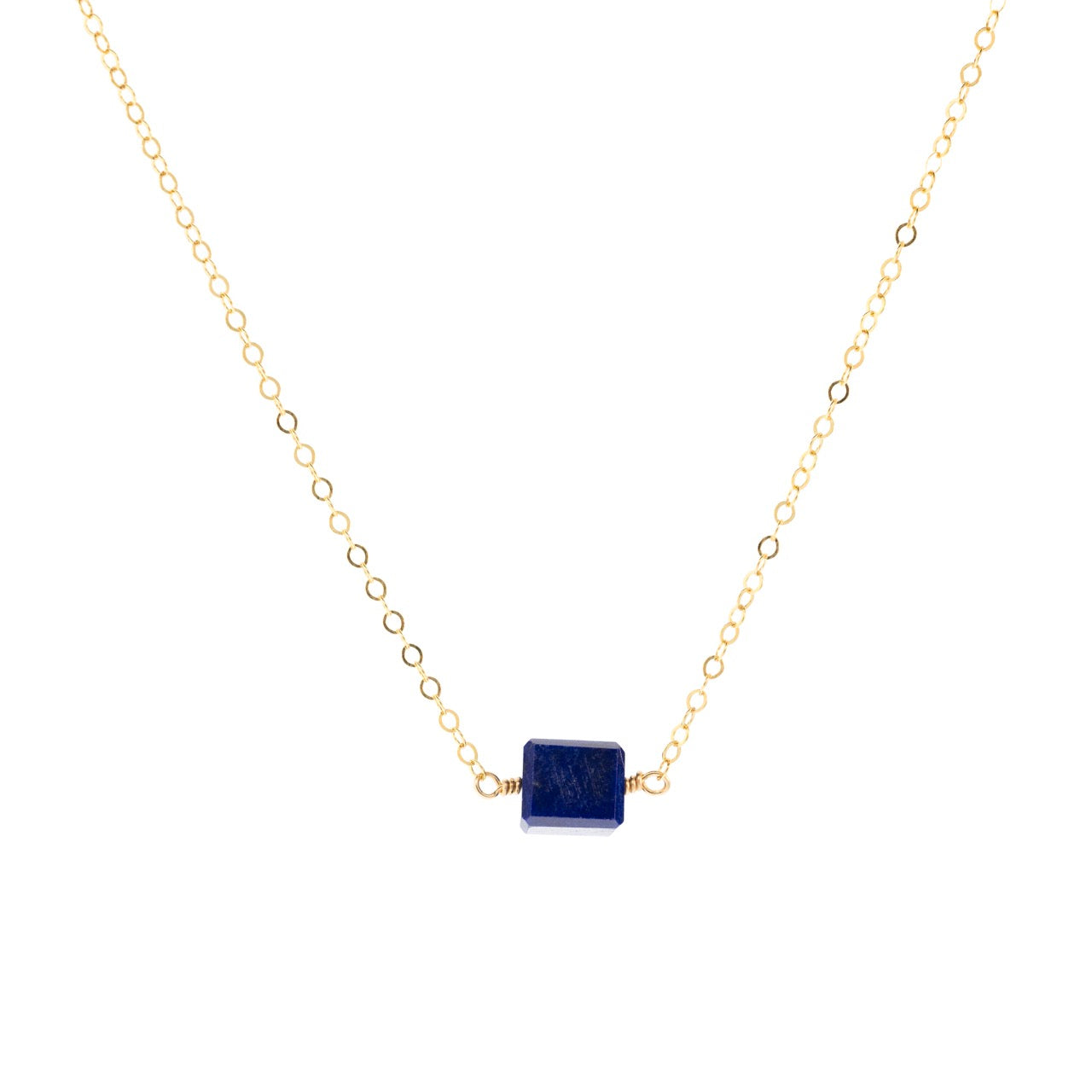 Petite Rock Necklace - Lapis - 14K Gold-Filled