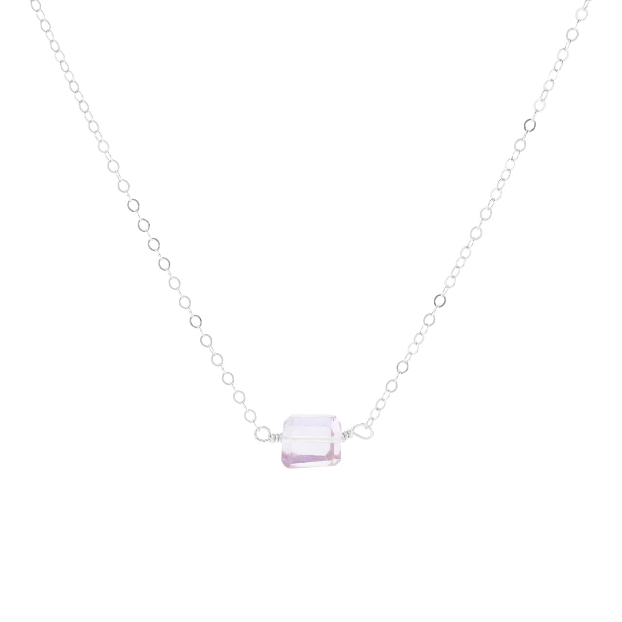 Petite Rock Necklace - Pale Amethyst - Sterling Silver