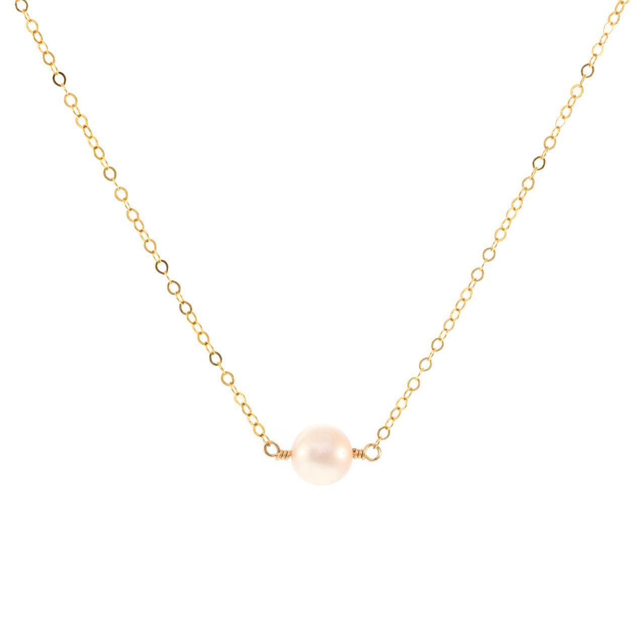 Petite Rock Necklace - Pink Pearl - 14K Gold-Filled