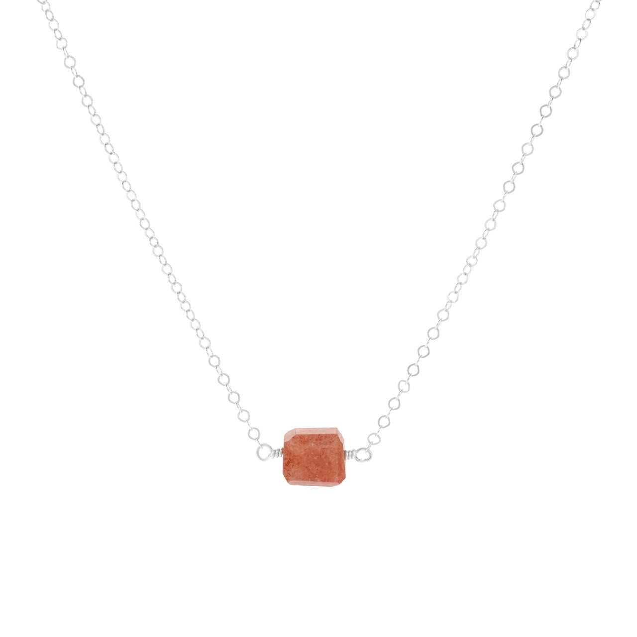 Petite Rock Necklace - Sunstone - Sterling Silver