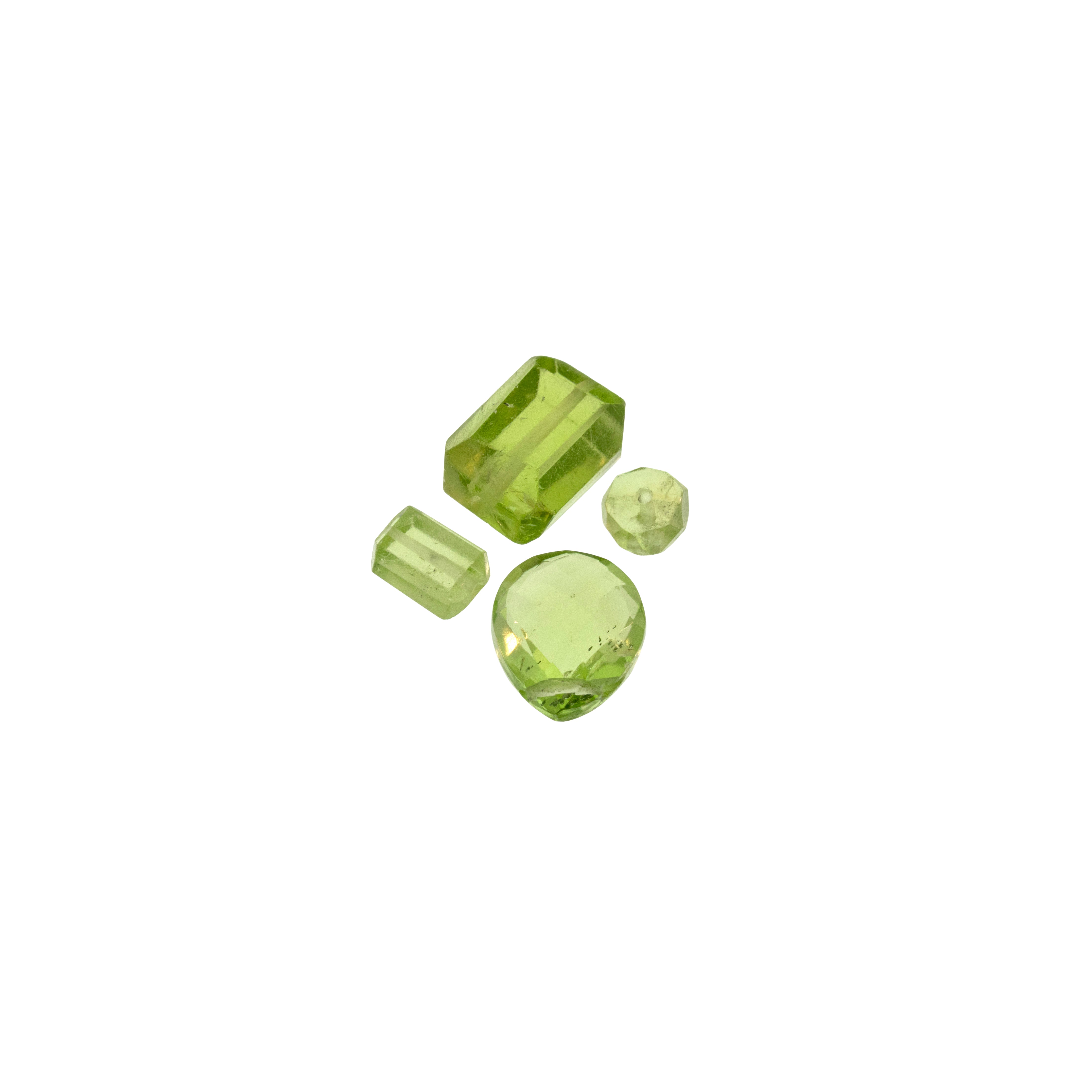 Peridot gemstone cluster