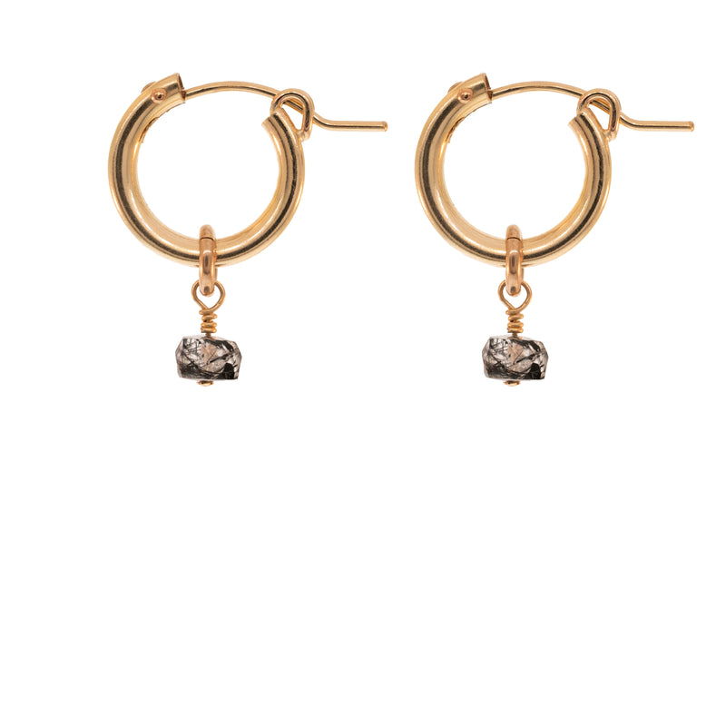 Mini Hoops with Rondelle Charms